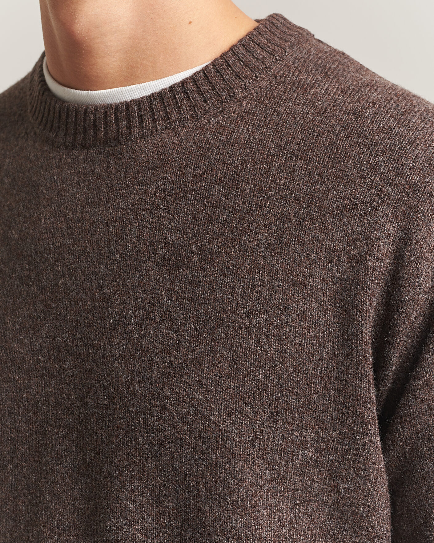 Hombres | Jerséis y prendas de punto | NN07 | Russel Wool/Cotton Knitted Sweater Mable Husk