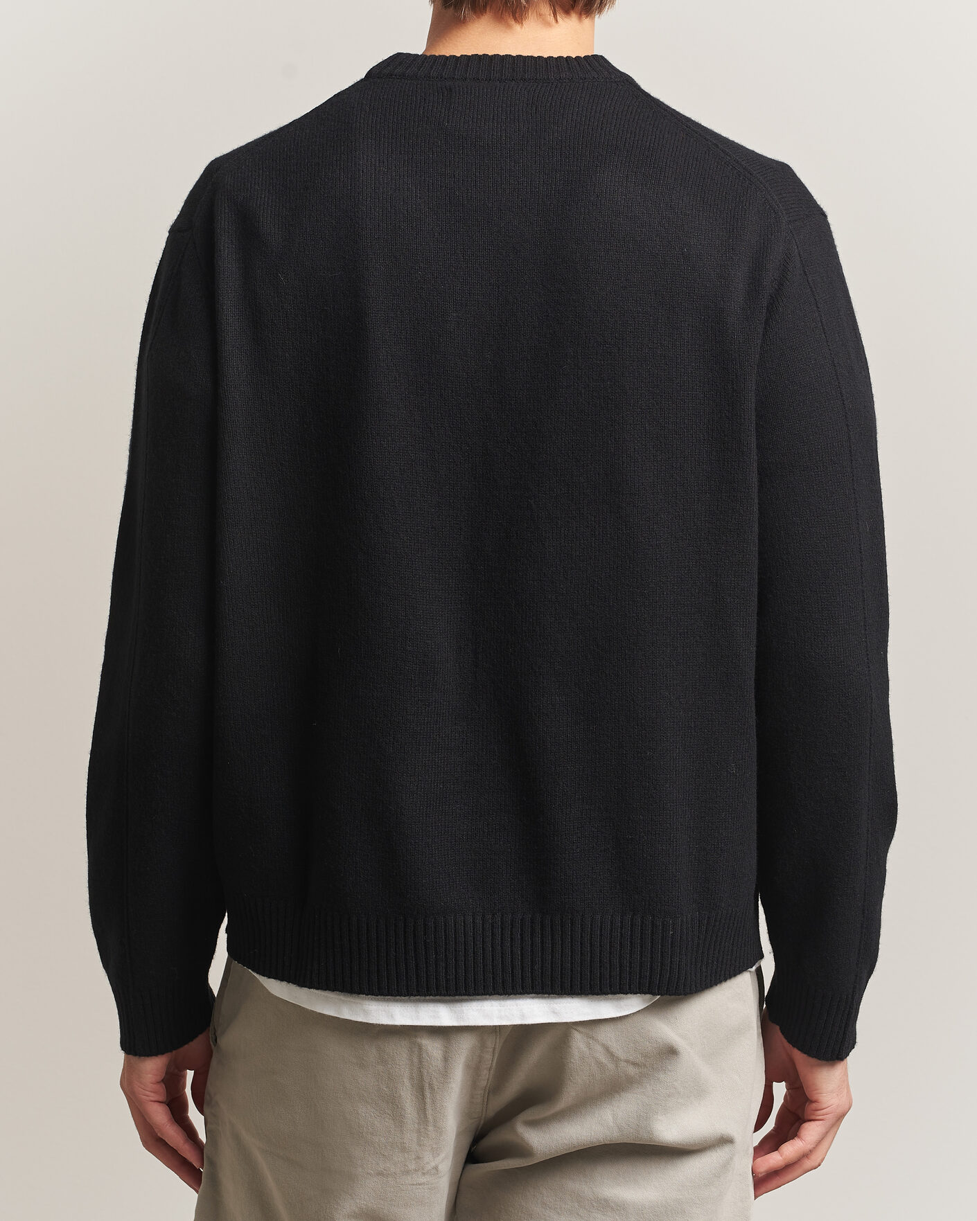 Hombres | Jerséis y prendas de punto | NN07 | Russel Wool/Cotton Knitted Sweater Black
