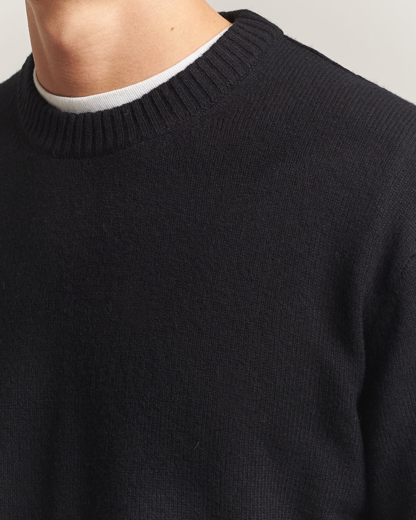 Hombres | Jerséis y prendas de punto | NN07 | Russel Wool/Cotton Knitted Sweater Black