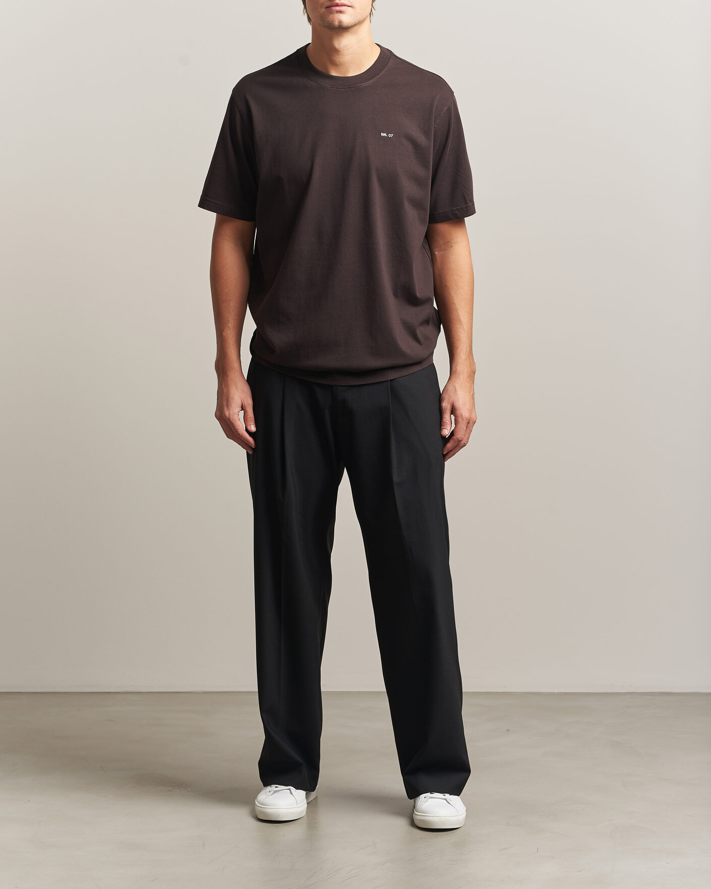 Hombres | Camisetas | NN07 | Adam Crew Neck T-Shirt Deep Truffle