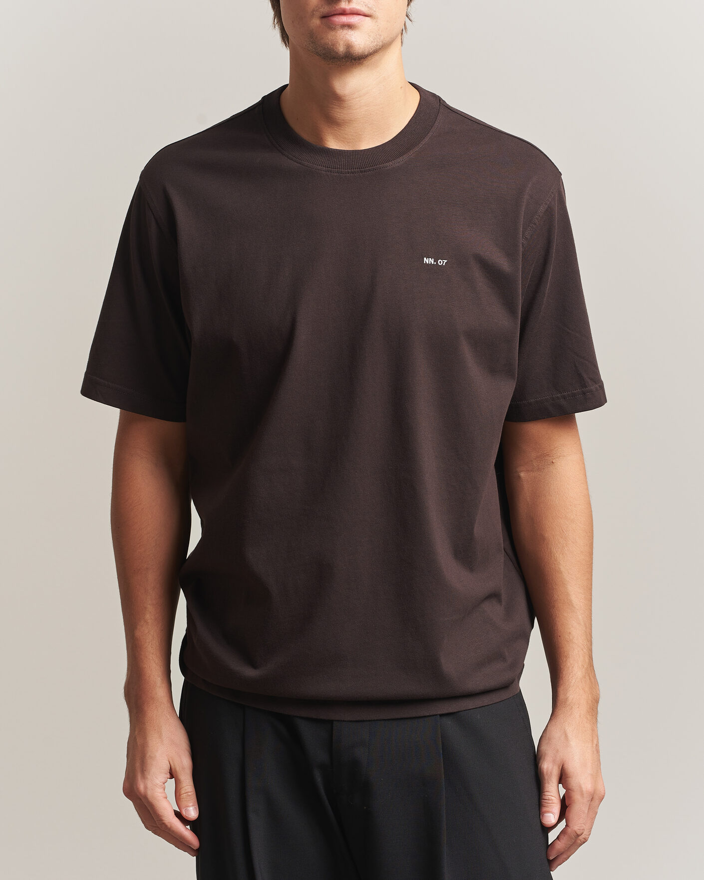 Hombres | Camisetas | NN07 | Adam Crew Neck T-Shirt Deep Truffle