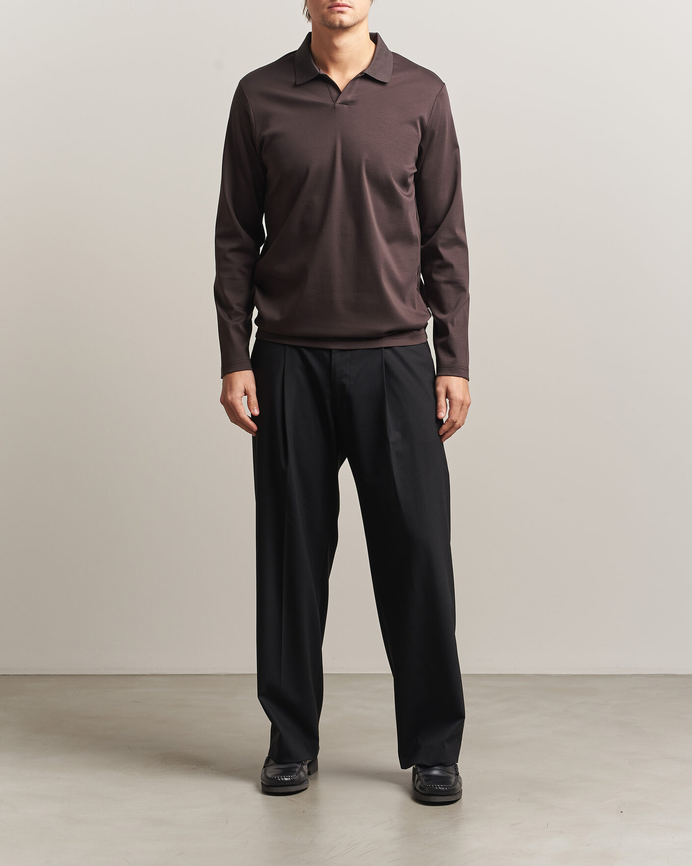 Hombres | Polos | NN07 | Paul Long Sleeve Polo Deep Truffle