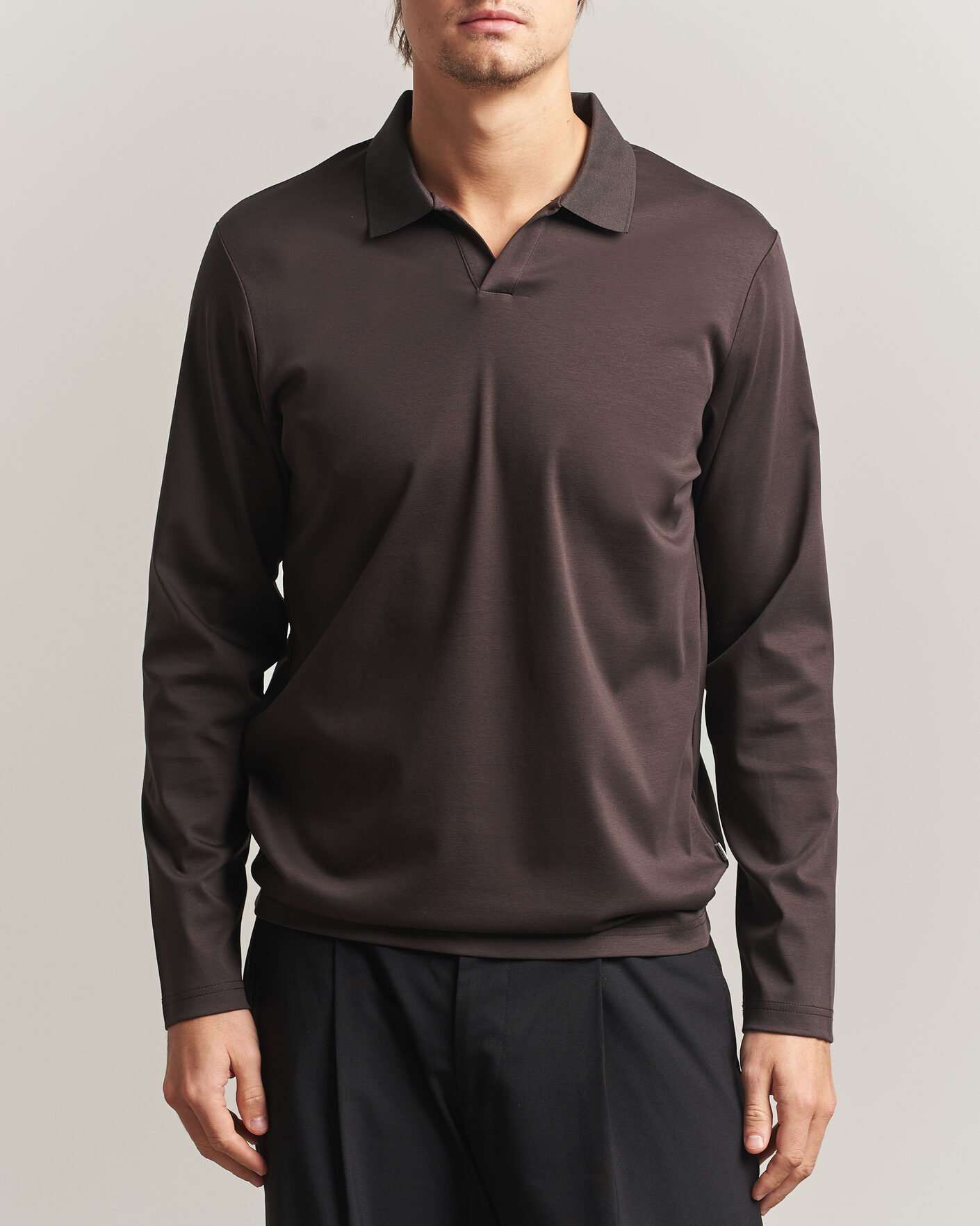 Hombres | Polos | NN07 | Paul Long Sleeve Polo Deep Truffle