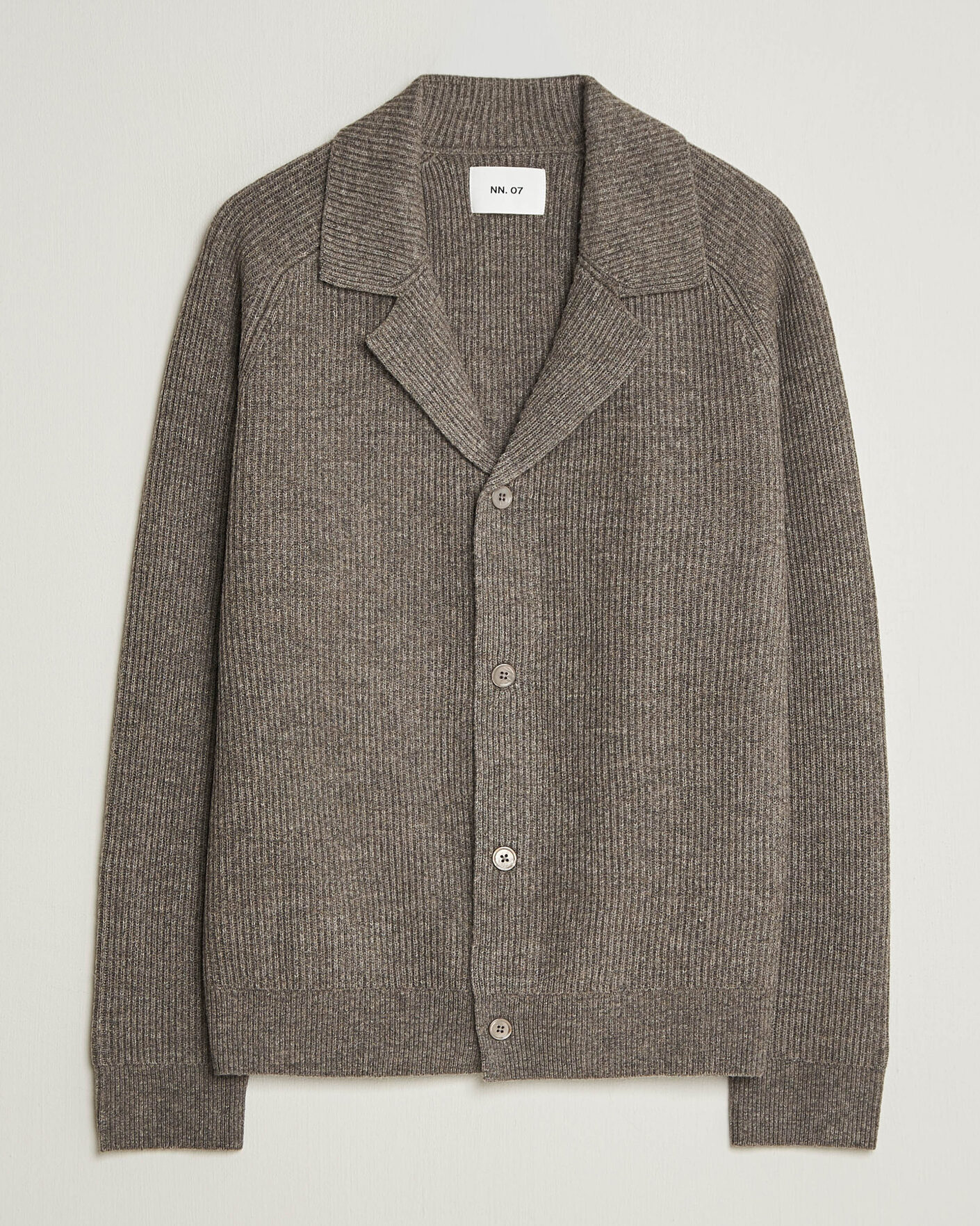 Hombres | Jerséis y prendas de punto | NN07 | Shane Wool Knitted Cardigan Mable Husk