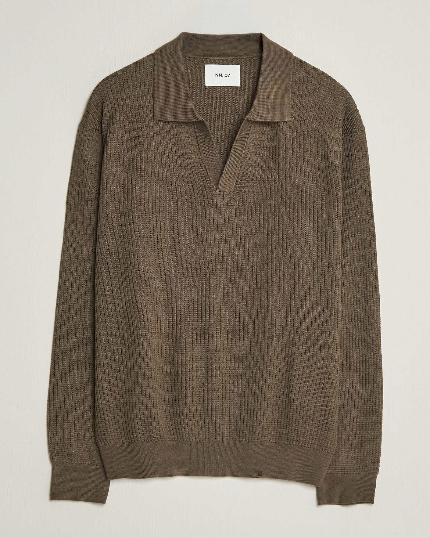 Hombres | Jerséis y prendas de punto | NN07 | Nate Wool Knitted Polo Mable Husk