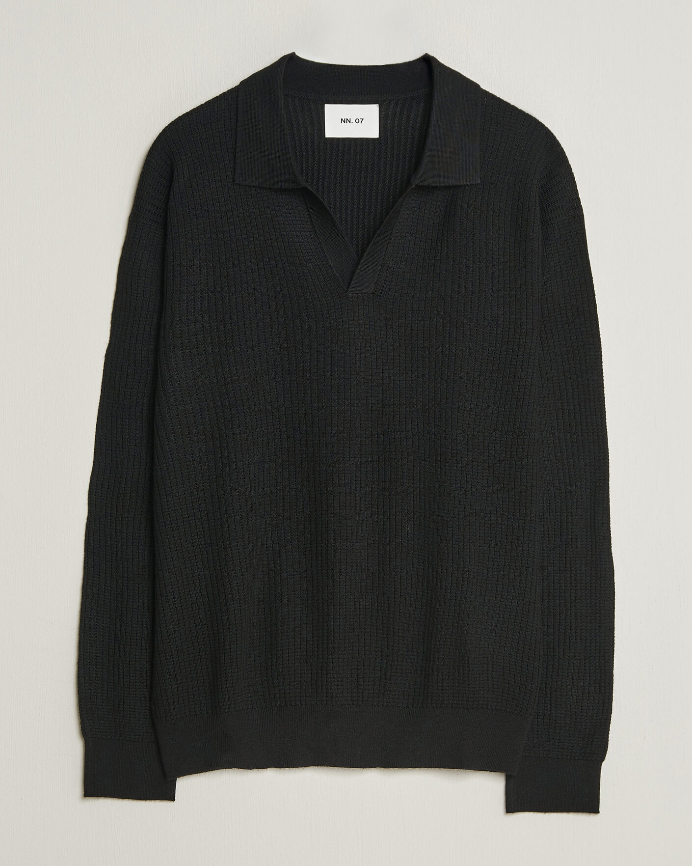 Hombres | Jerséis y prendas de punto | NN07 | Nate Wool Knitted Polo Black
