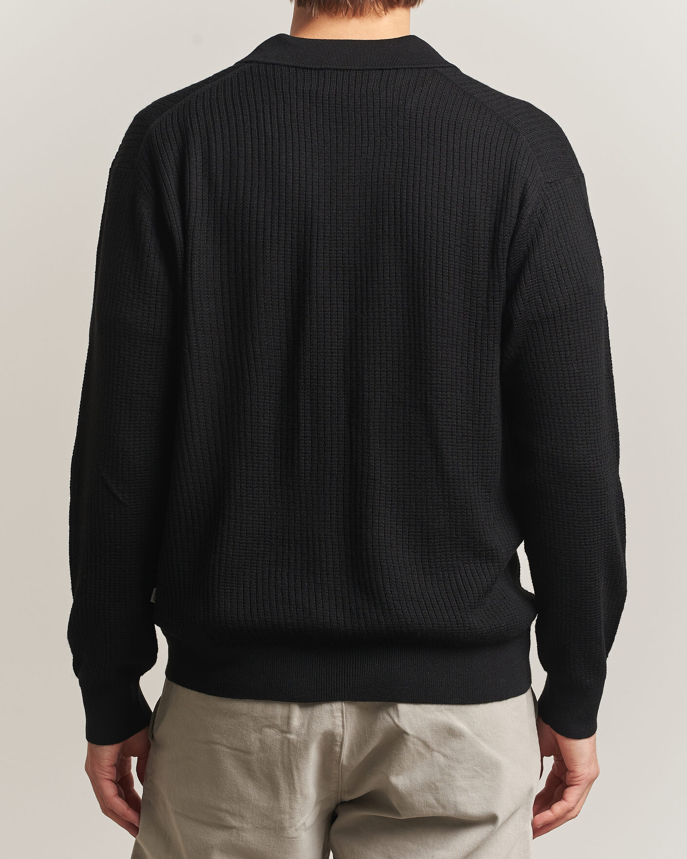 Hombres | Jerséis y prendas de punto | NN07 | Nate Wool Knitted Polo Black