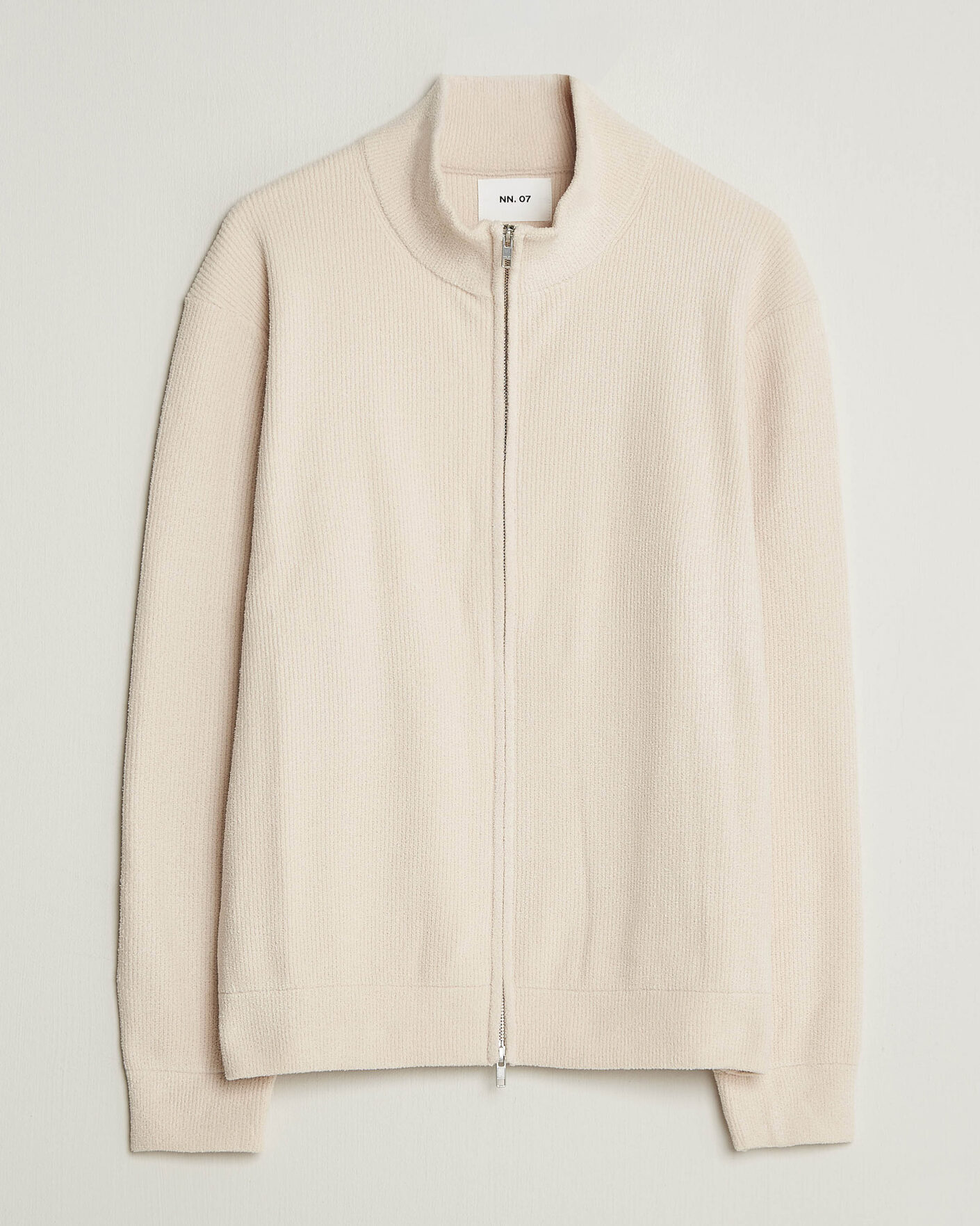 Hombres | Jerséis y prendas de punto | NN07 | Danny Rib Knitted Full Zip Ivory