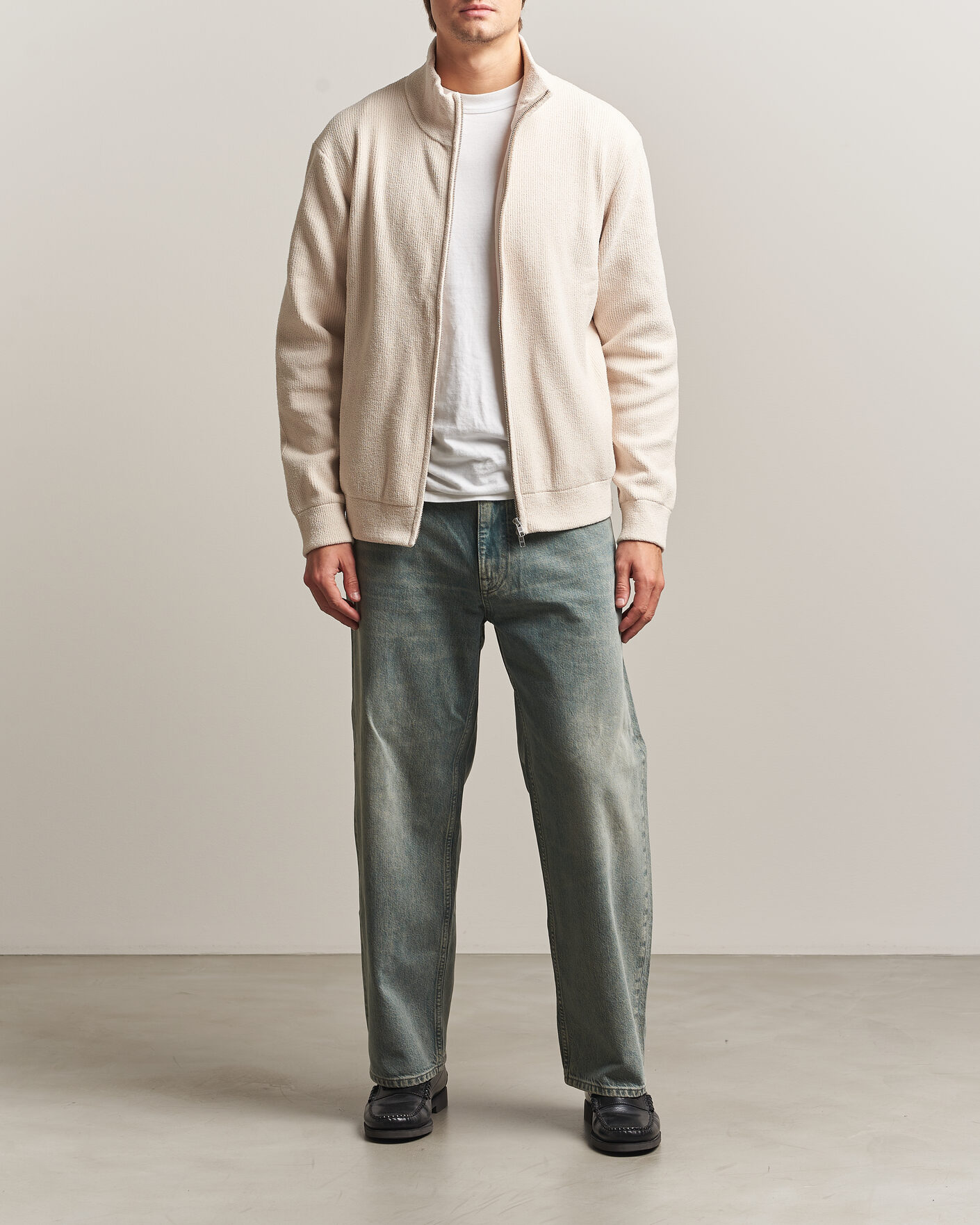 Hombres | Jerséis y prendas de punto | NN07 | Danny Rib Knitted Full Zip Ivory