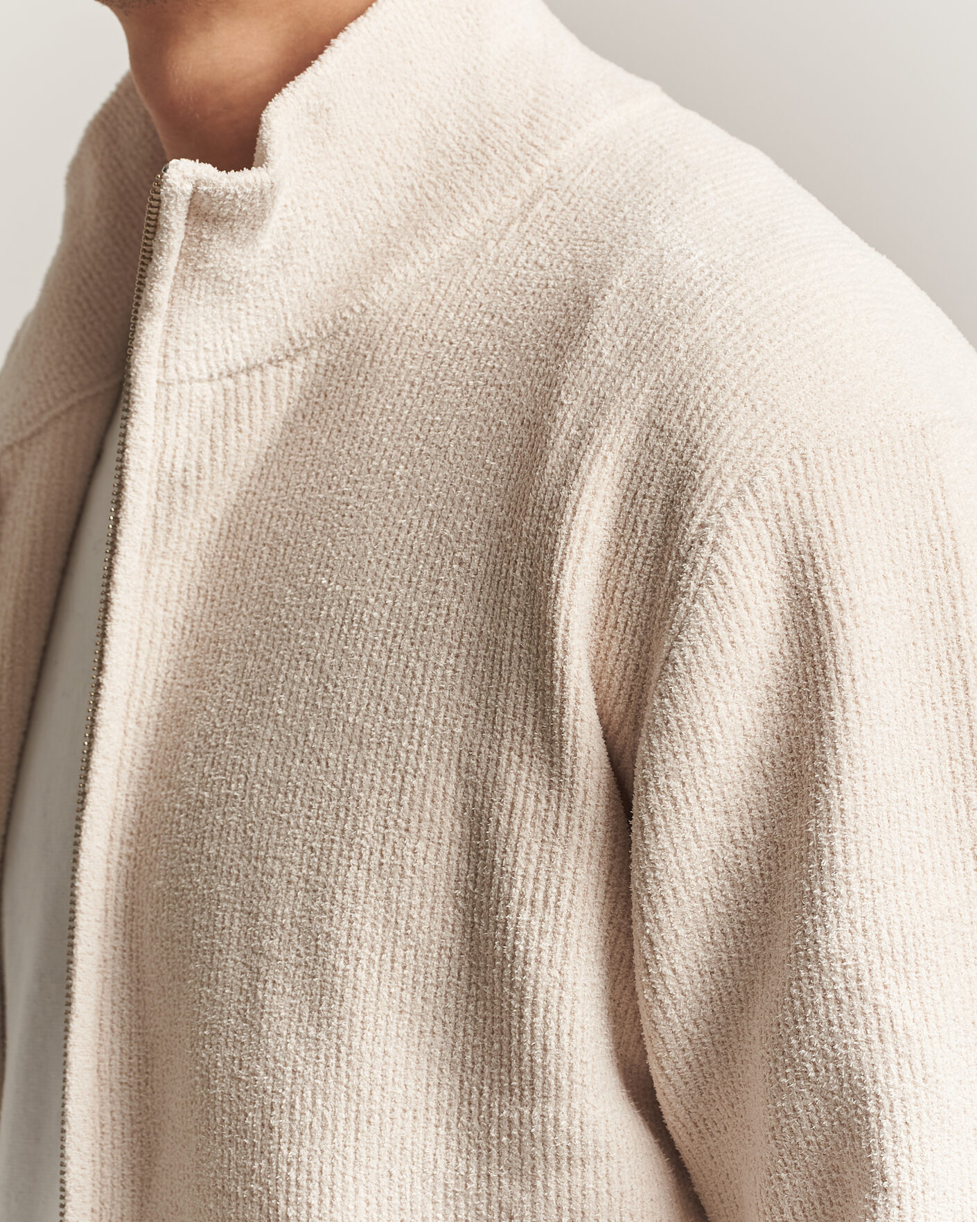 Hombres | Jerséis y prendas de punto | NN07 | Danny Rib Knitted Full Zip Ivory
