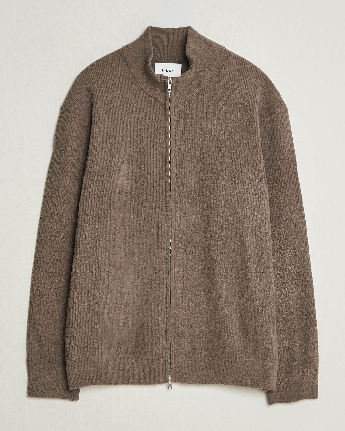 Hombres | Jerséis y prendas de punto | NN07 | Danny Rib Knitted Full Zip Mable Husk