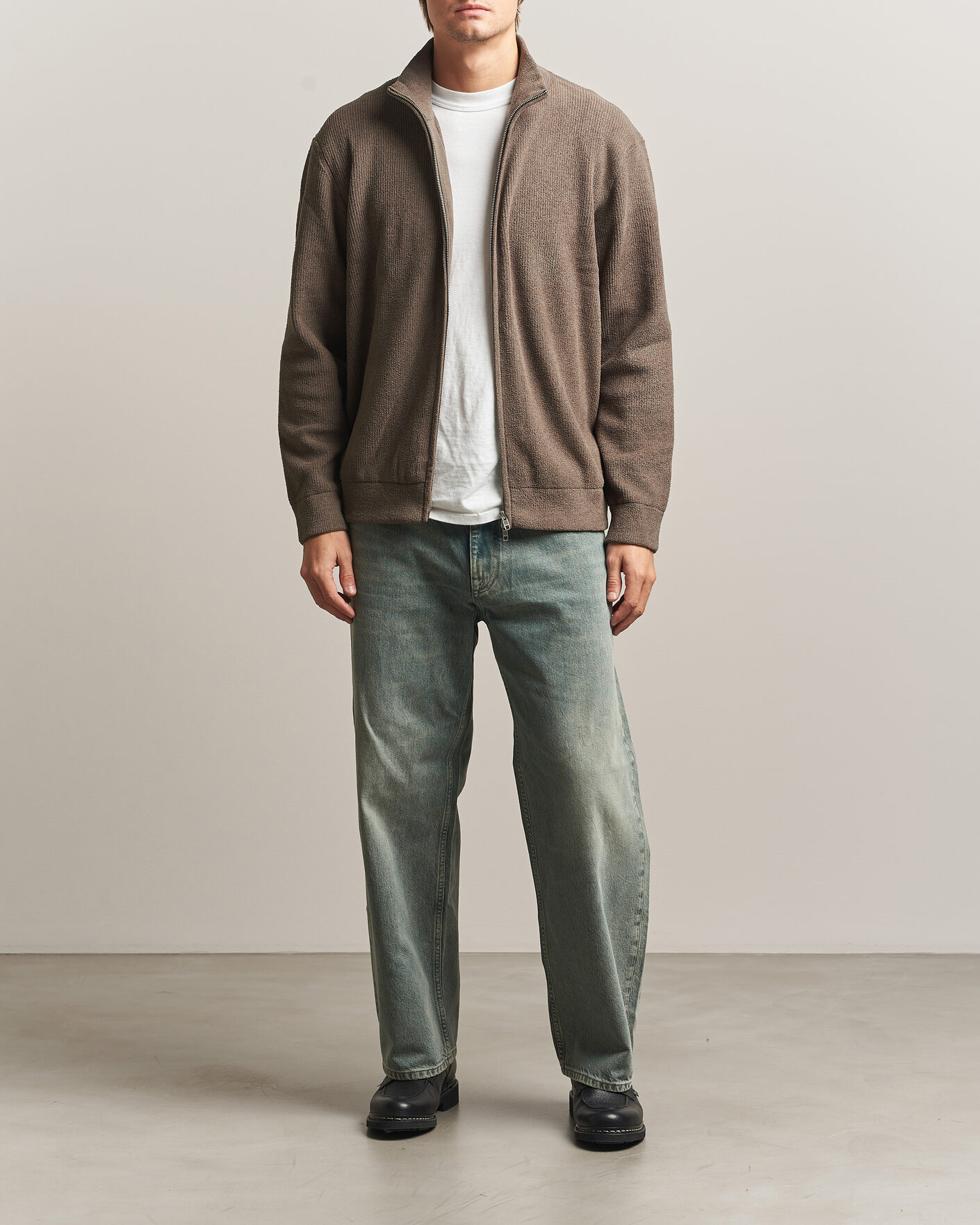 Hombres | Jerséis y prendas de punto | NN07 | Danny Rib Knitted Full Zip Mable Husk