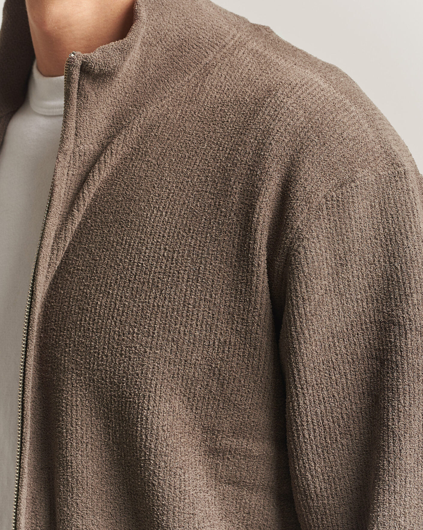 Hombres | Jerséis y prendas de punto | NN07 | Danny Rib Knitted Full Zip Mable Husk