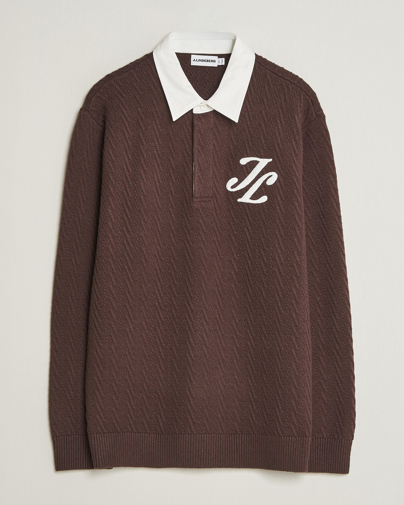 Hombres | Jerséis y prendas de punto | J.Lindeberg | Johnny Knitted Rugby Seal Brown