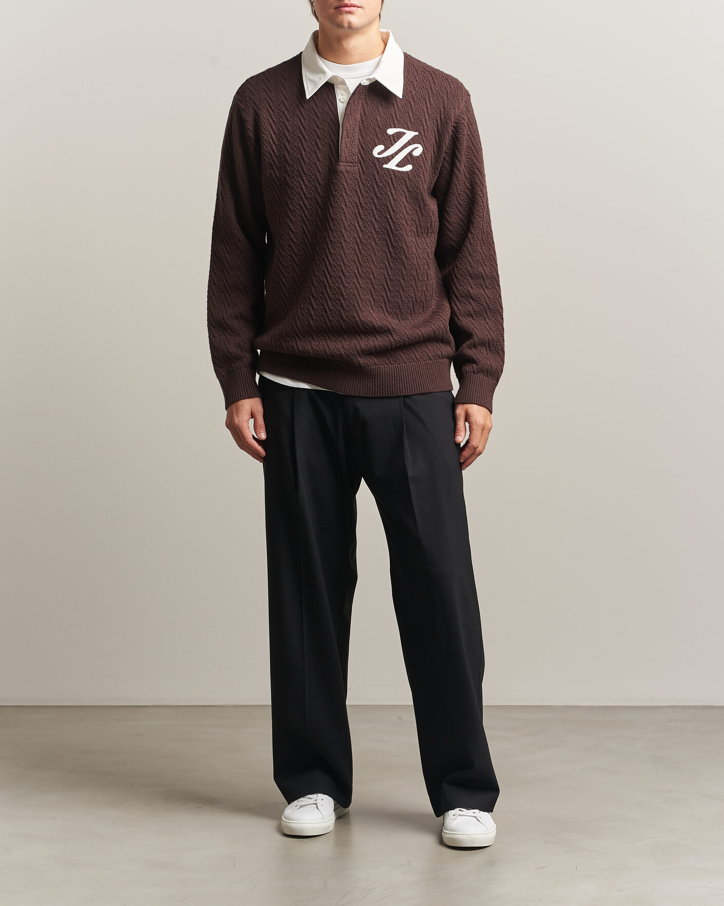 Hombres | Jerséis y prendas de punto | J.Lindeberg | Johnny Knitted Rugby Seal Brown