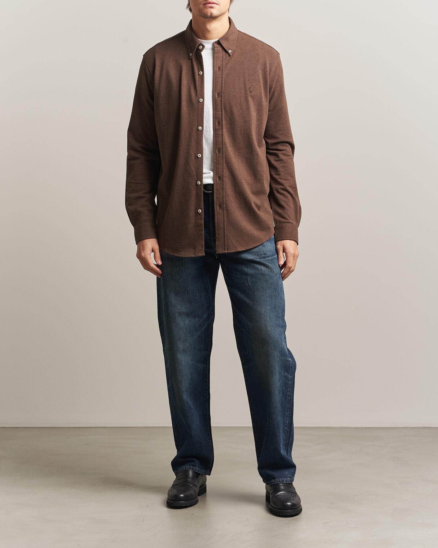 Hombres | Polos | Polo Ralph Lauren | Featherweight Mesh Shirt Nutmeg Brown Heather