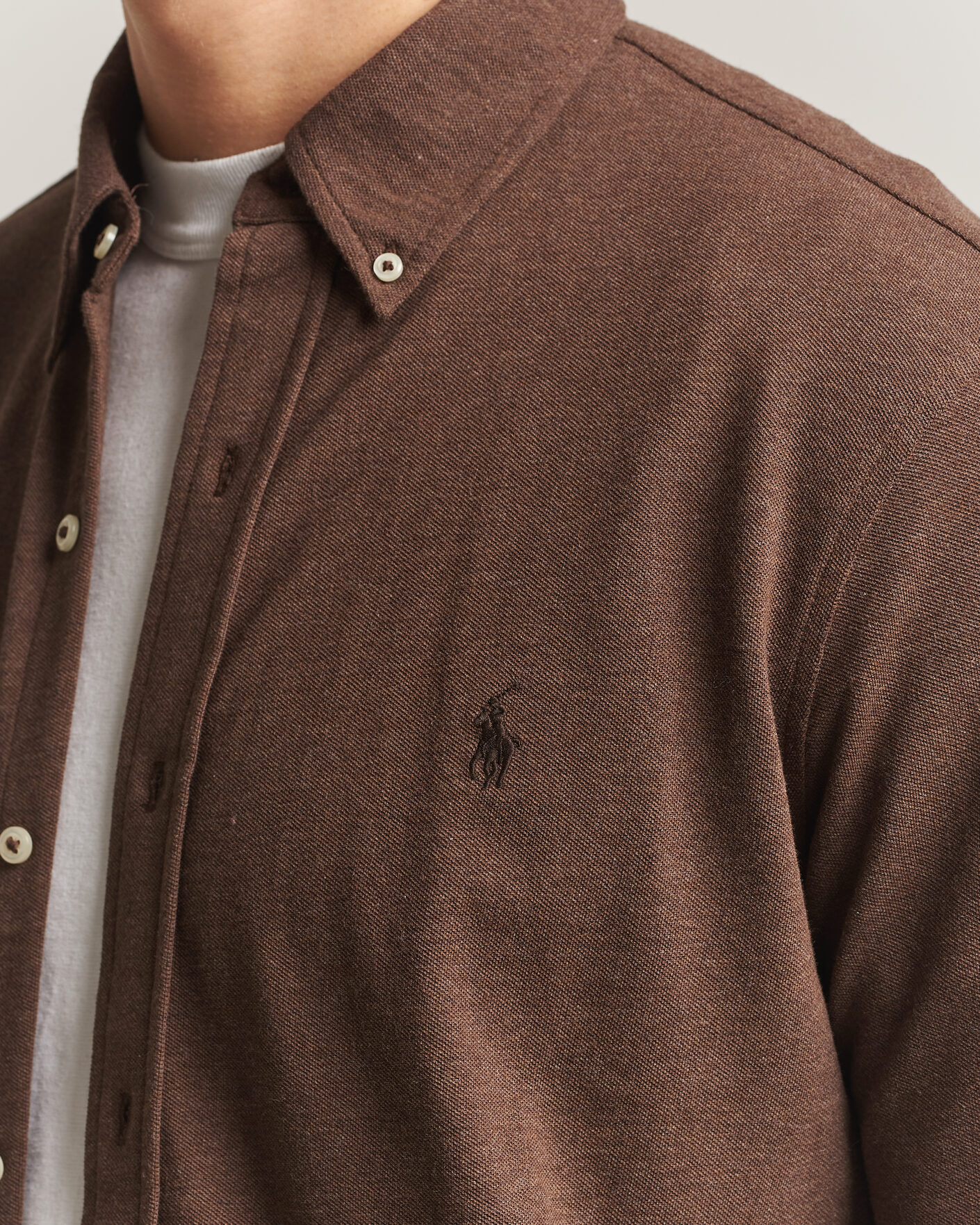 Hombres | Polos | Polo Ralph Lauren | Featherweight Mesh Shirt Nutmeg Brown Heather