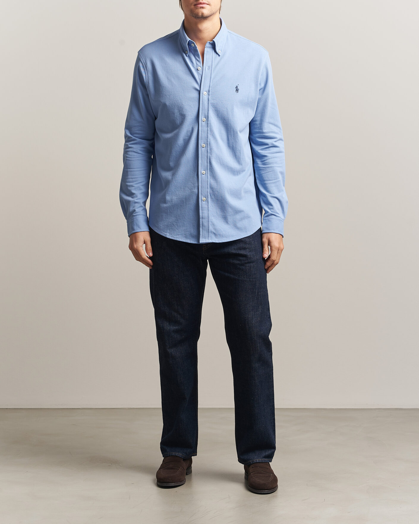 Hombres | Polos | Polo Ralph Lauren | Featherweight Mesh Shirt Dress Shirt Blue