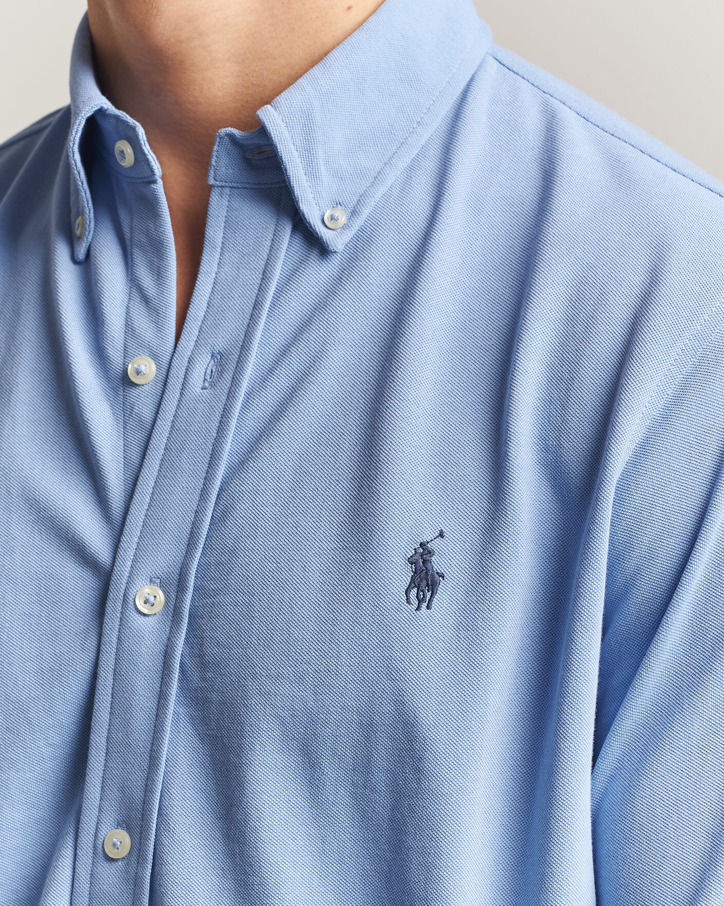 Hombres | Polos | Polo Ralph Lauren | Featherweight Mesh Shirt Dress Shirt Blue