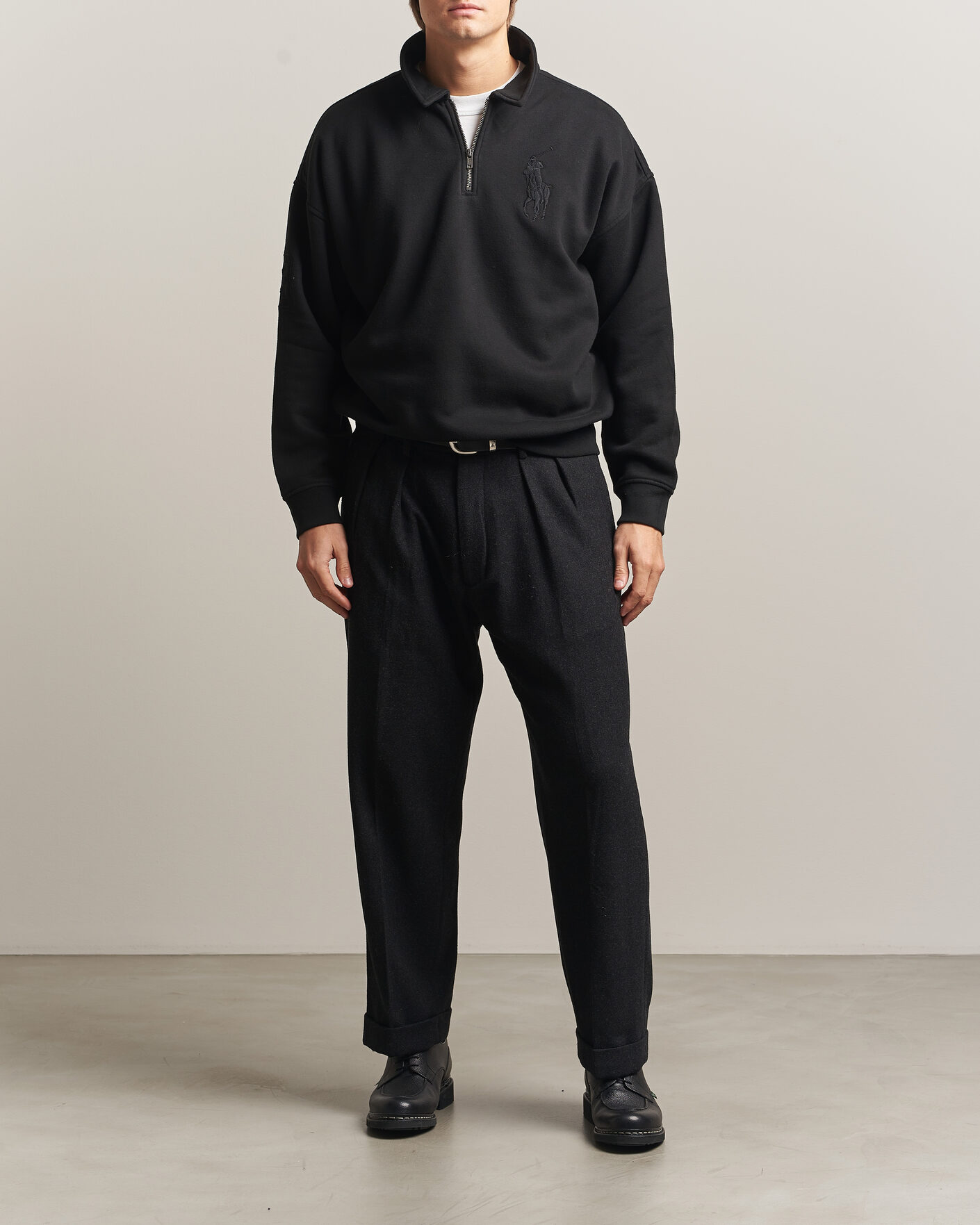 Hombres | Jerséis y prendas de punto | Polo Ralph Lauren | Heavy Weight Half Zip Fleece Polo Black