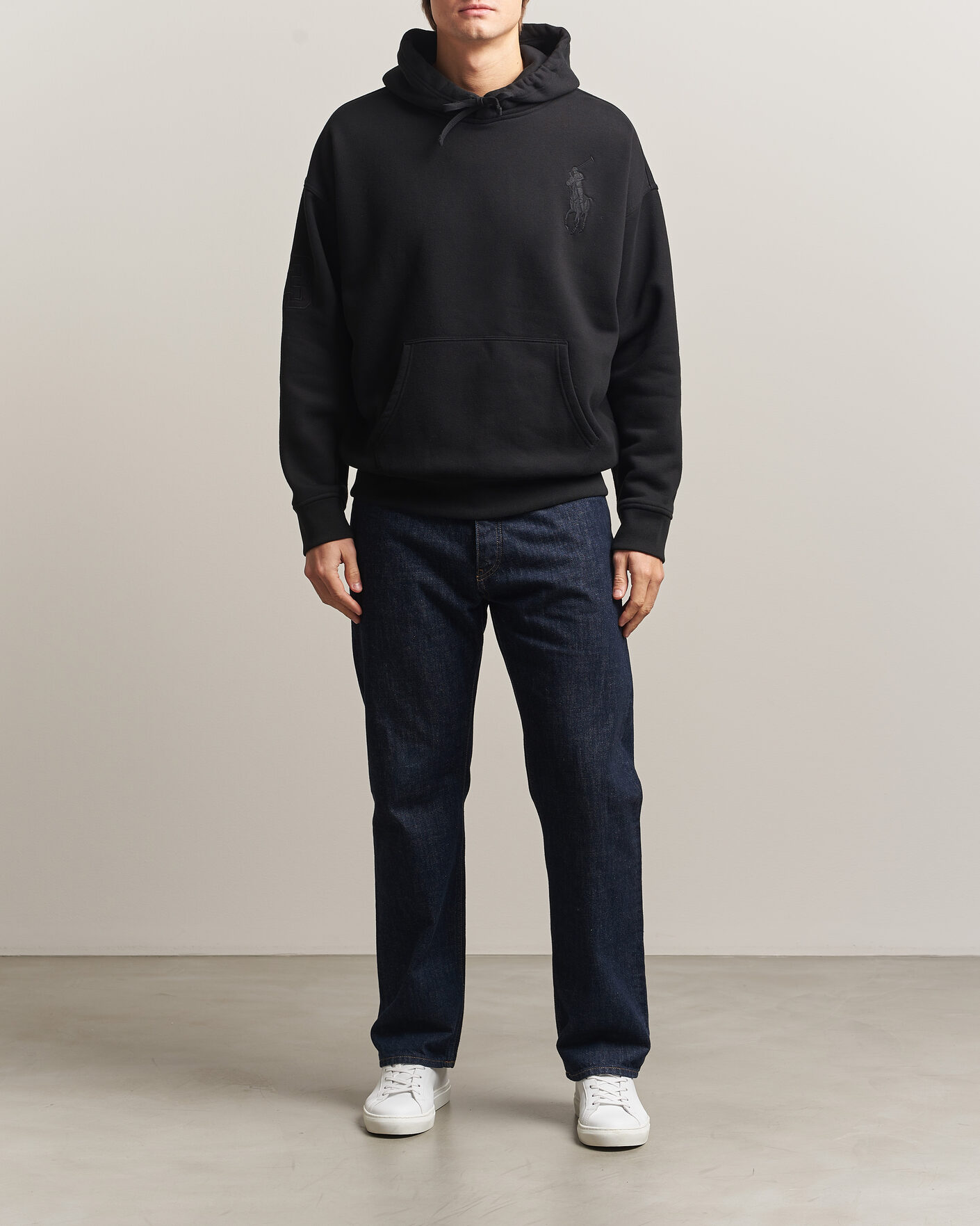 Hombres | Jerséis y prendas de punto | Polo Ralph Lauren | Heavy Weight Tonal Pony Hoodie Polo Black
