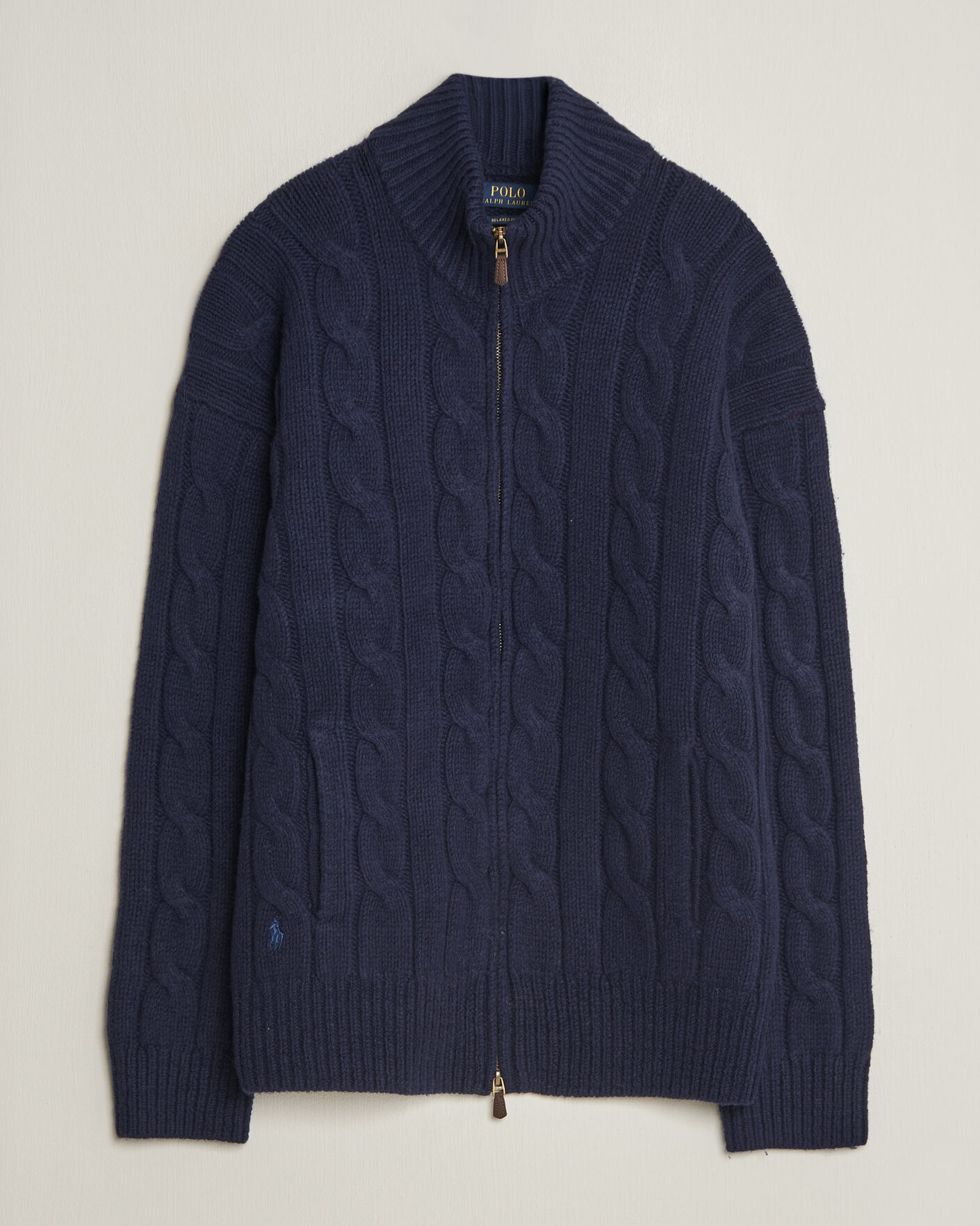 Hombres | Jerséis y prendas de punto | Polo Ralph Lauren | Wool/Alpaca Cable Full-Zip Hunter Navy
