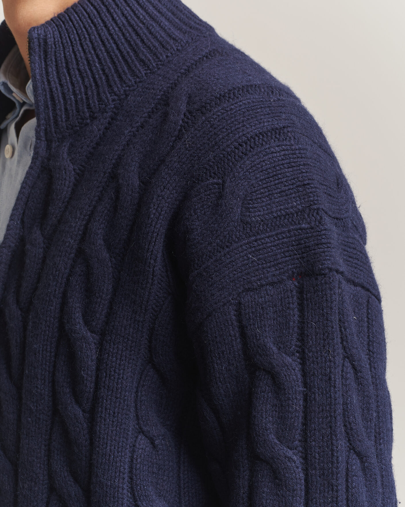 Hombres | Jerséis y prendas de punto | Polo Ralph Lauren | Wool/Alpaca Cable Full-Zip Hunter Navy