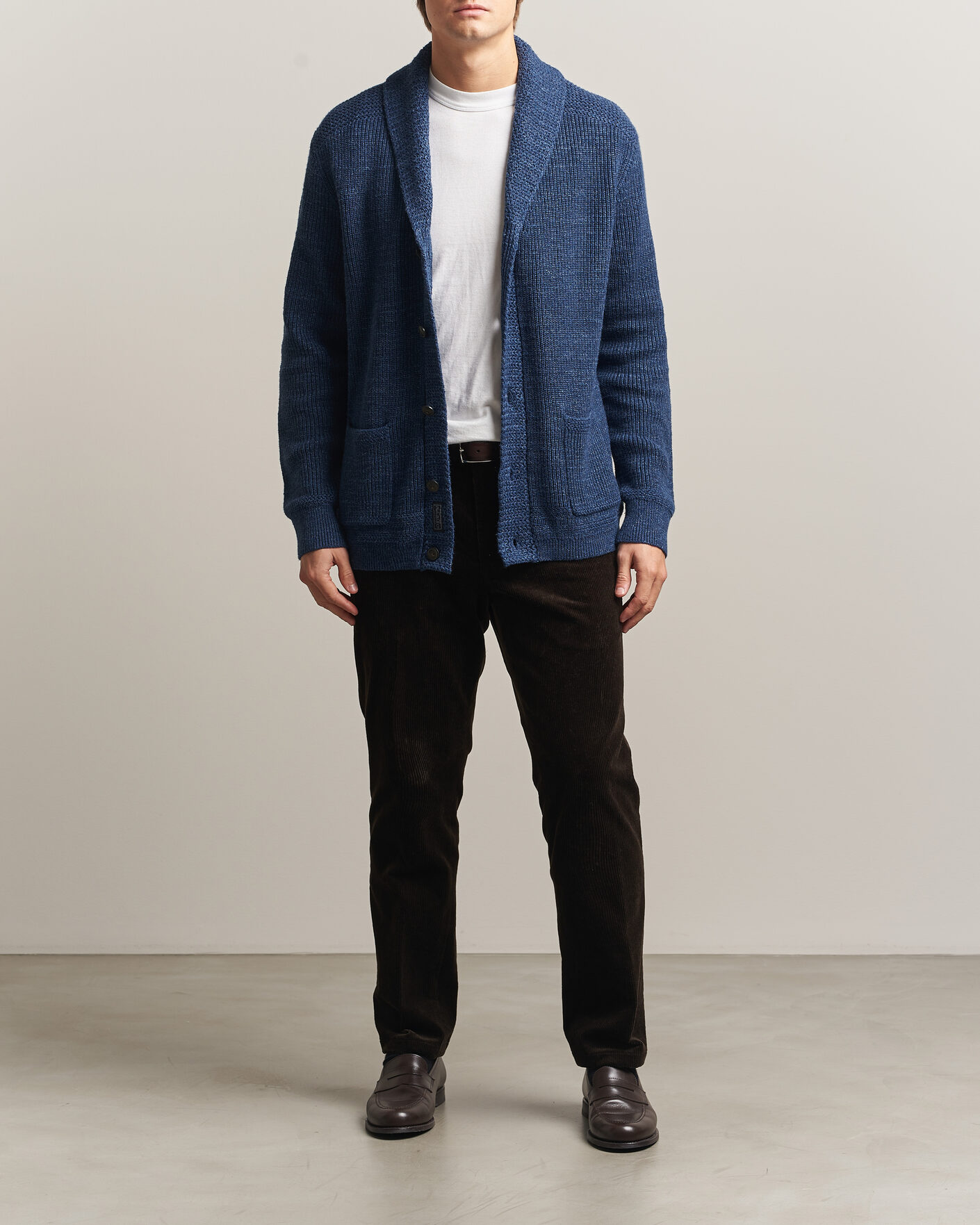 Hombres | Jerséis y prendas de punto | Polo Ralph Lauren | Cotton Shawl Cardigan Blue Marl