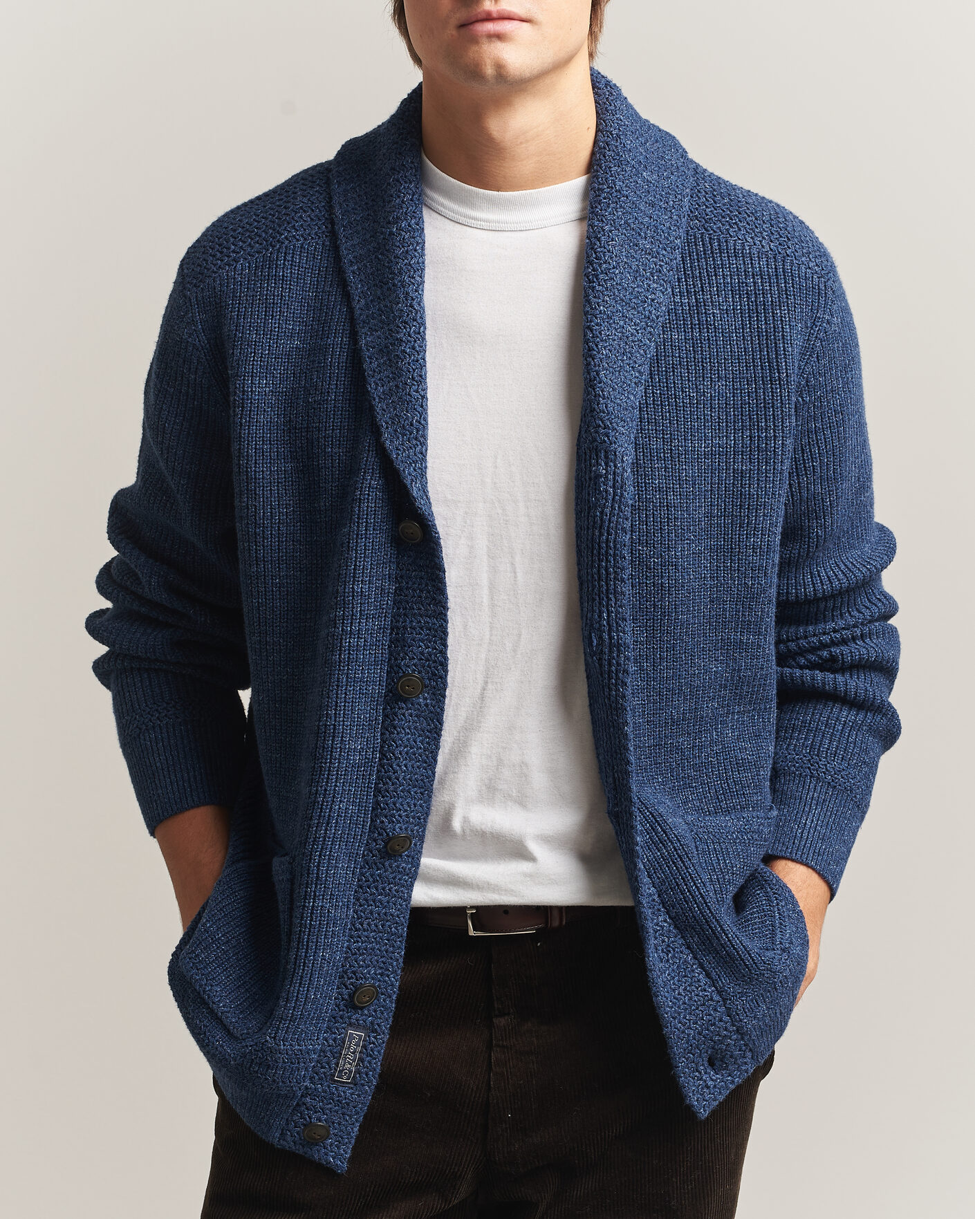 Hombres | Jerséis y prendas de punto | Polo Ralph Lauren | Cotton Shawl Cardigan Blue Marl