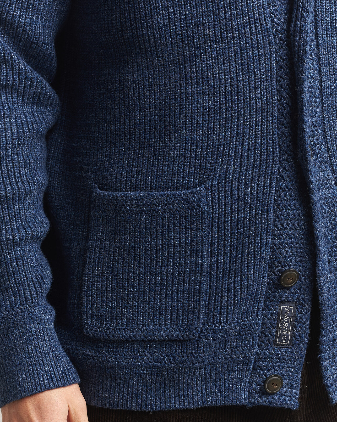 Hombres | Jerséis y prendas de punto | Polo Ralph Lauren | Cotton Shawl Cardigan Blue Marl