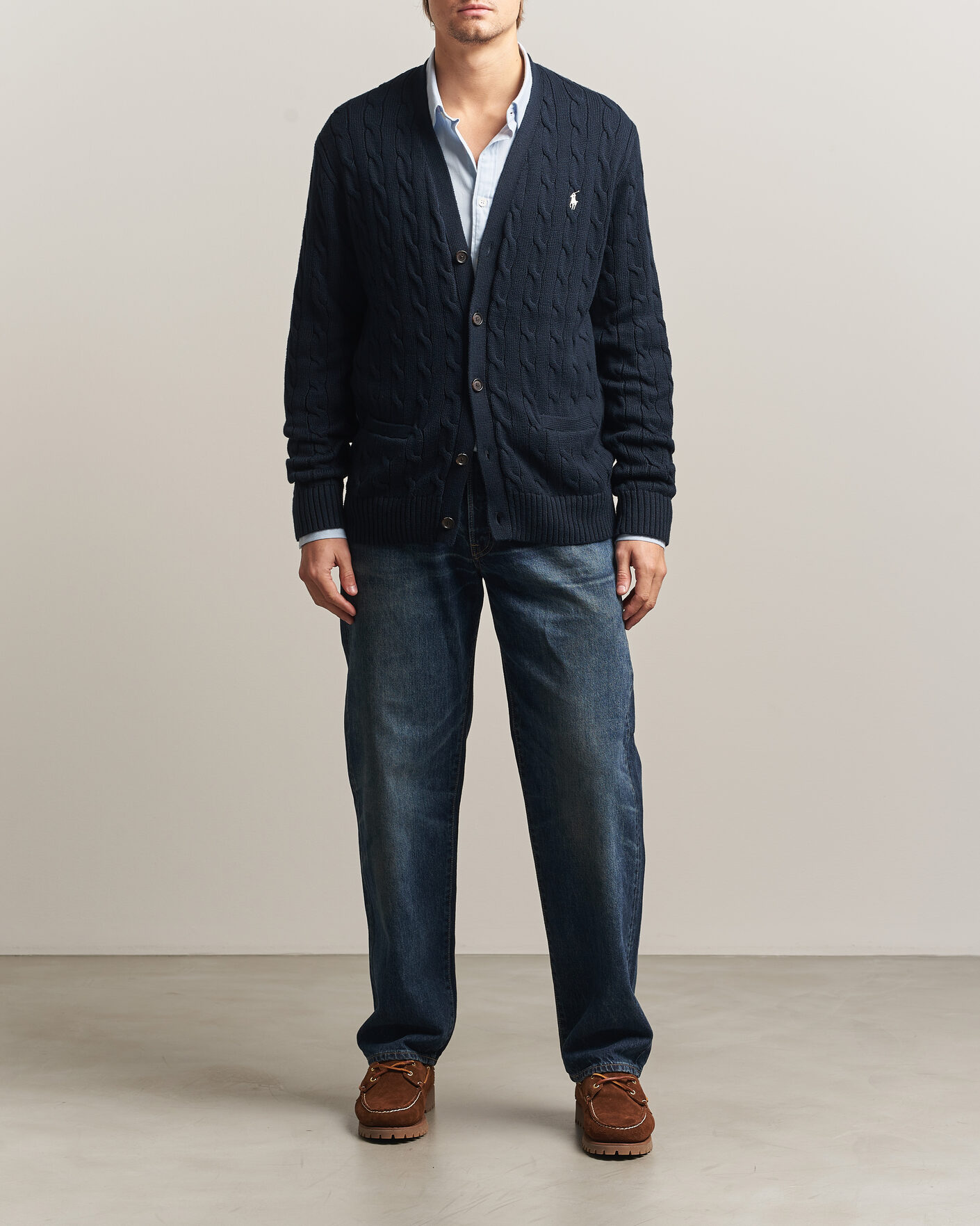 Hombres | Jerséis y prendas de punto | Polo Ralph Lauren | Cotton Cable Cardigan Hunter Navy
