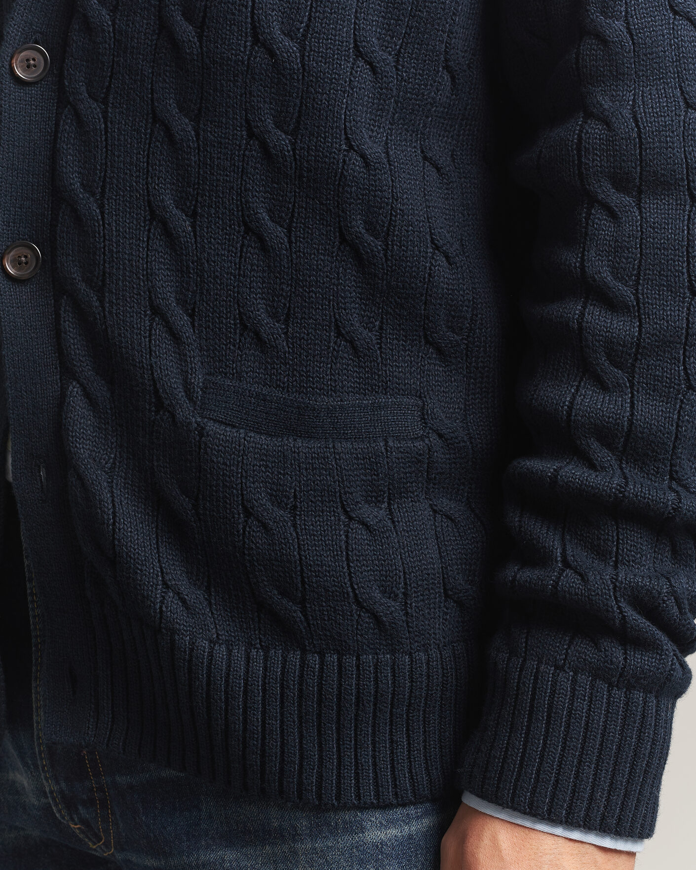 Hombres | Jerséis y prendas de punto | Polo Ralph Lauren | Cotton Cable Cardigan Hunter Navy