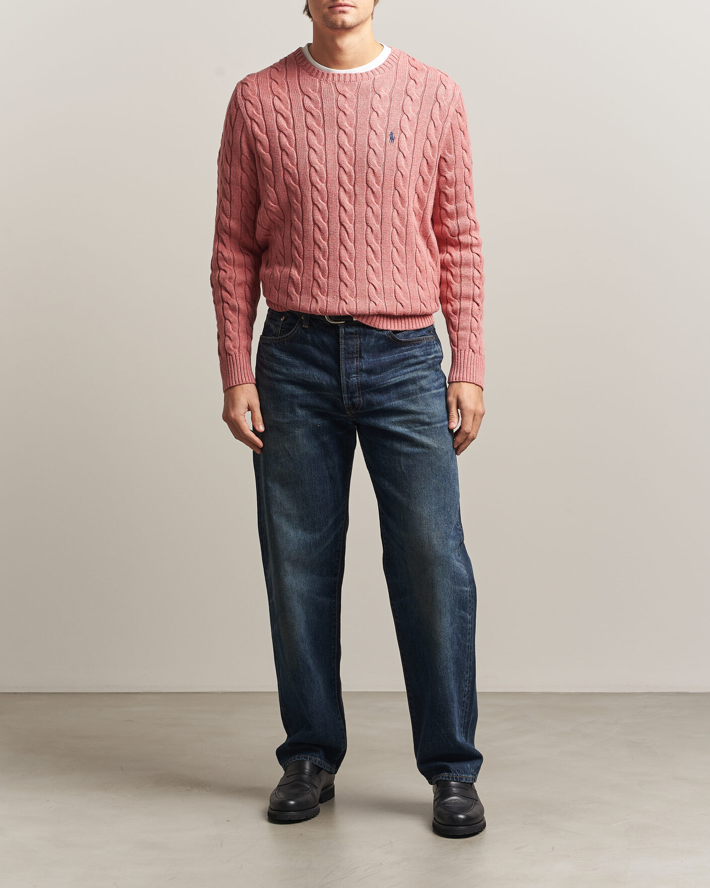 Hombres | Jerséis y prendas de punto | Polo Ralph Lauren | Cotton Cable Pullover Faded Cranberry Heather