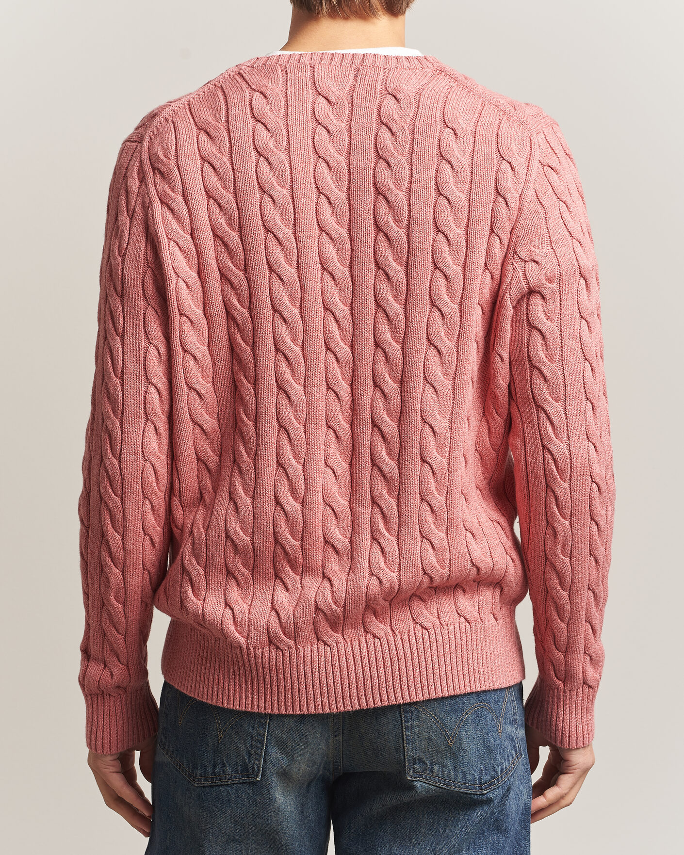 Hombres | Jerséis y prendas de punto | Polo Ralph Lauren | Cotton Cable Pullover Faded Cranberry Heather