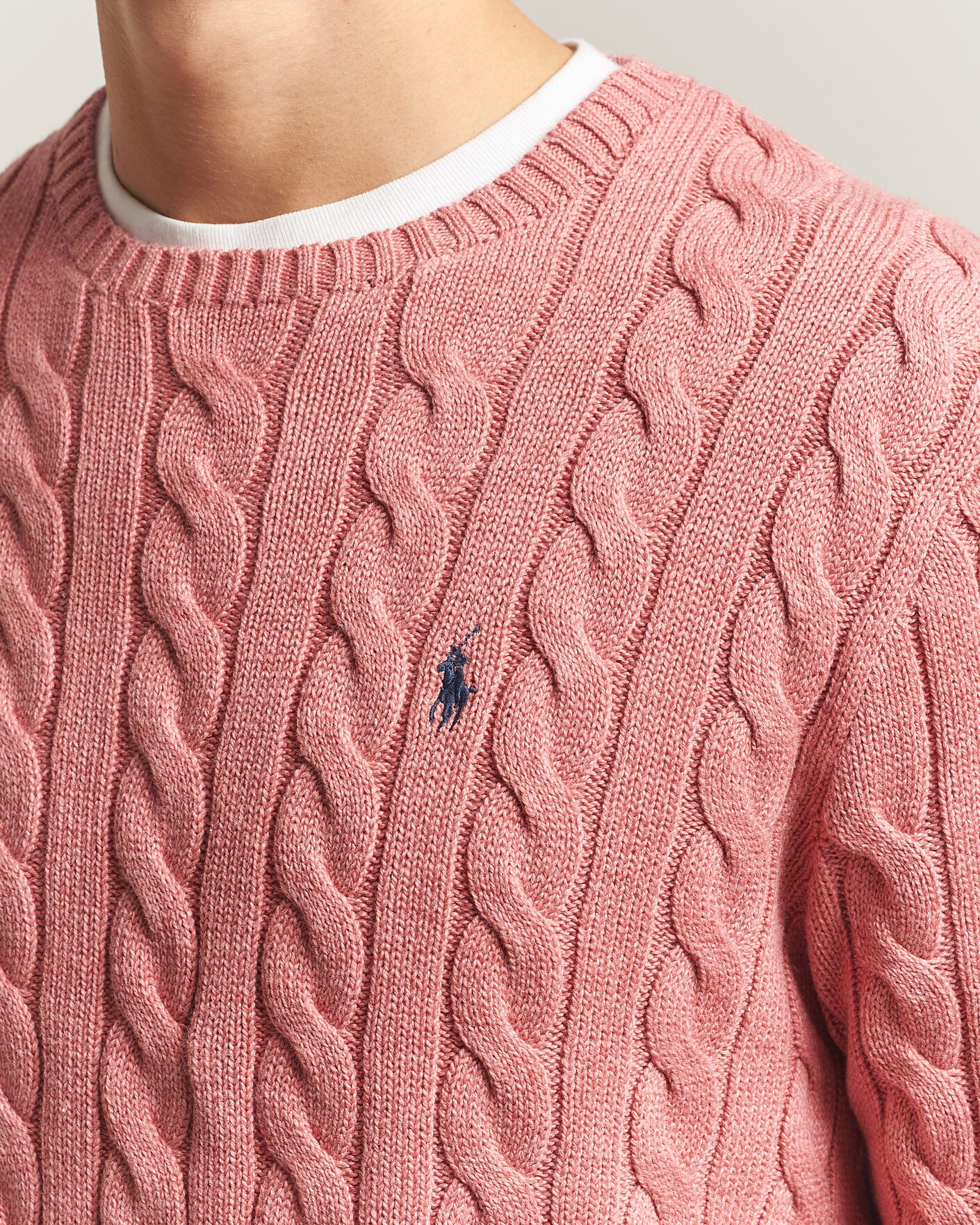 Hombres | Jerséis y prendas de punto | Polo Ralph Lauren | Cotton Cable Pullover Faded Cranberry Heather