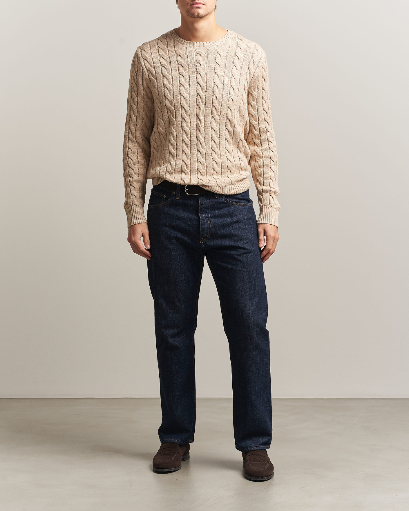 Hombres | Jerséis y prendas de punto | Polo Ralph Lauren | Cotton Cable Pullover Jicama Brown Heather