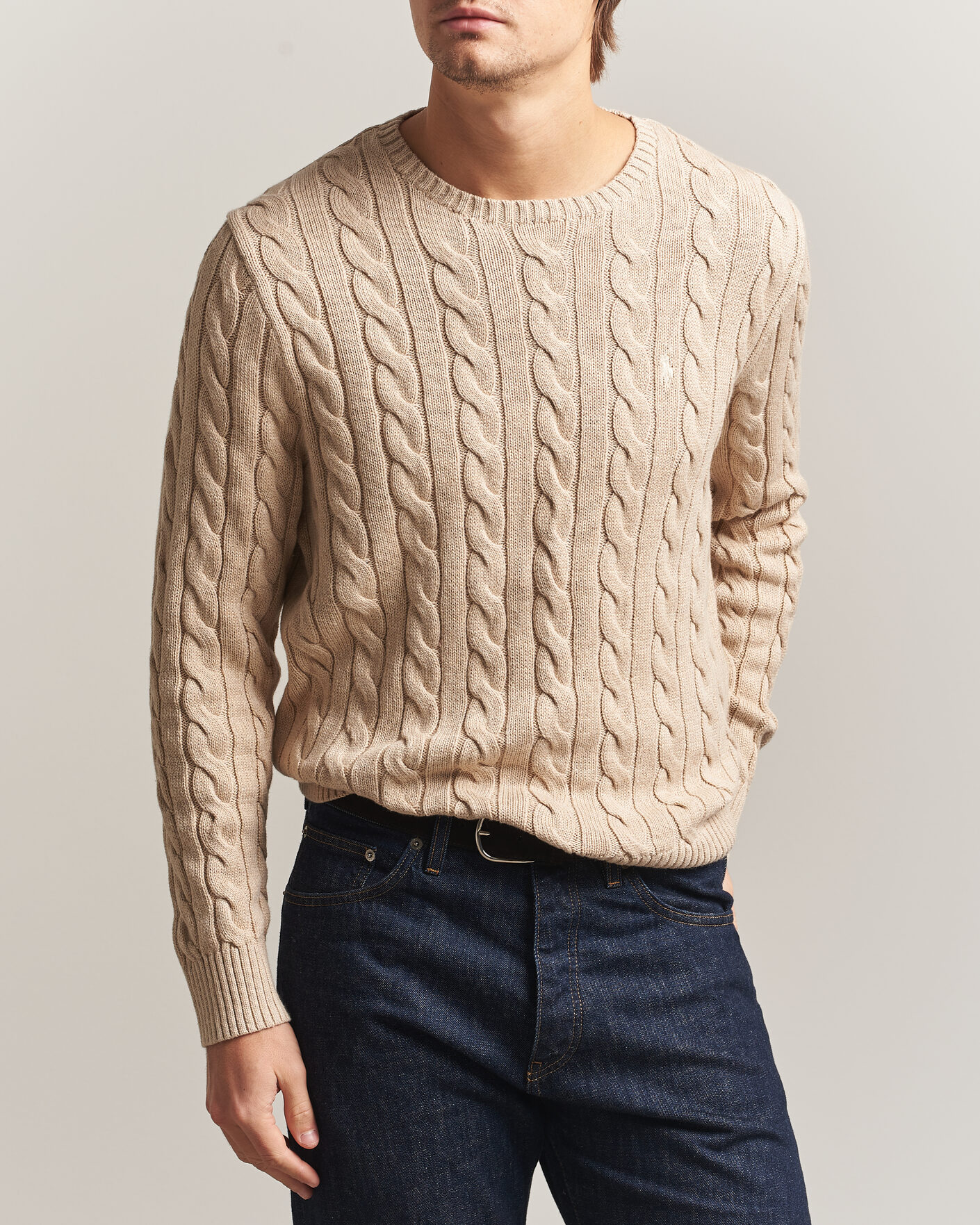 Hombres | Jerséis y prendas de punto | Polo Ralph Lauren | Cotton Cable Pullover Jicama Brown Heather