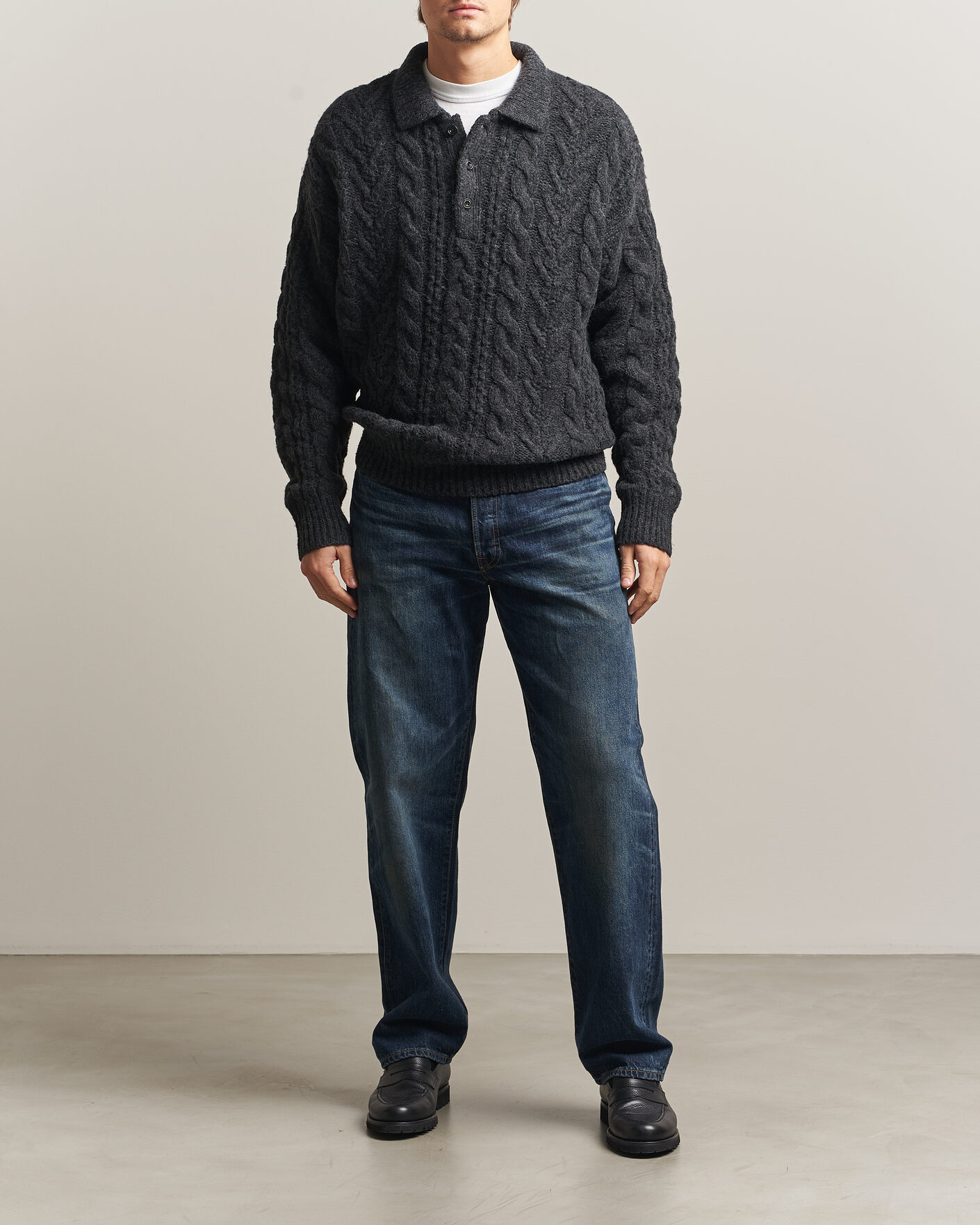 Hombres | Jerséis y prendas de punto | Polo Ralph Lauren | Wool Blend Aran Sweater Hawks Eye Heather