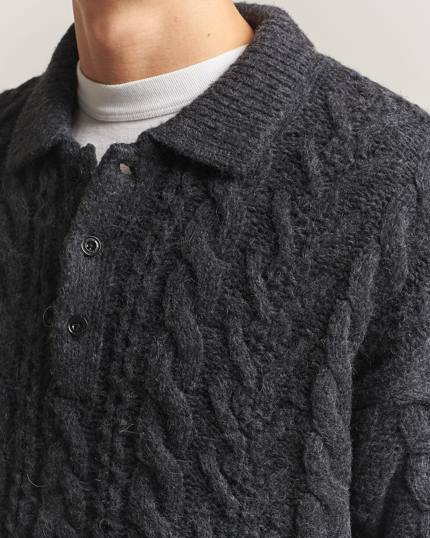 Hombres | Jerséis y prendas de punto | Polo Ralph Lauren | Wool Blend Aran Sweater Hawks Eye Heather