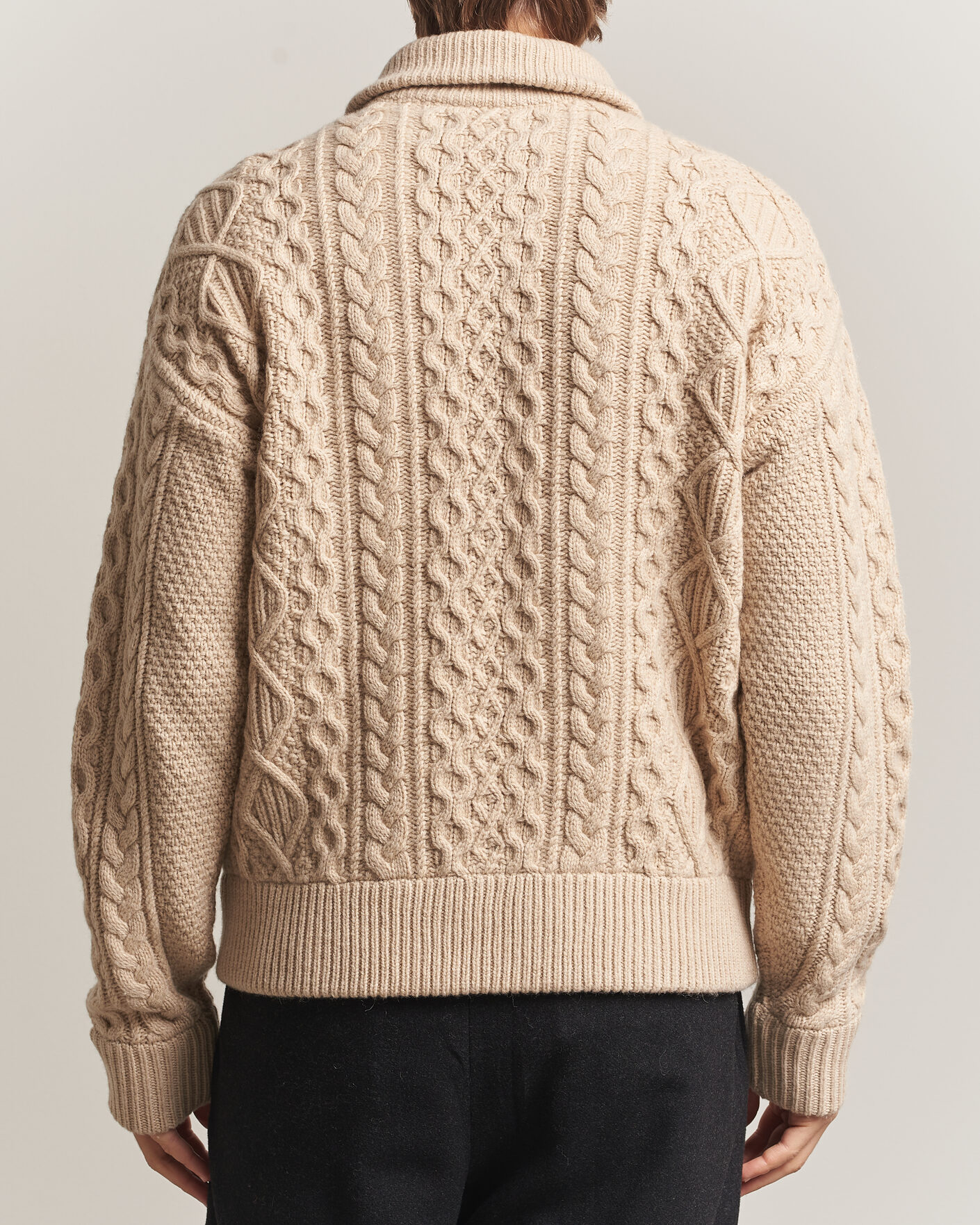 Hombres | Jerséis y prendas de punto | Polo Ralph Lauren | Wool/Alpaca Aran Full-Zip Jicama Brown Heather
