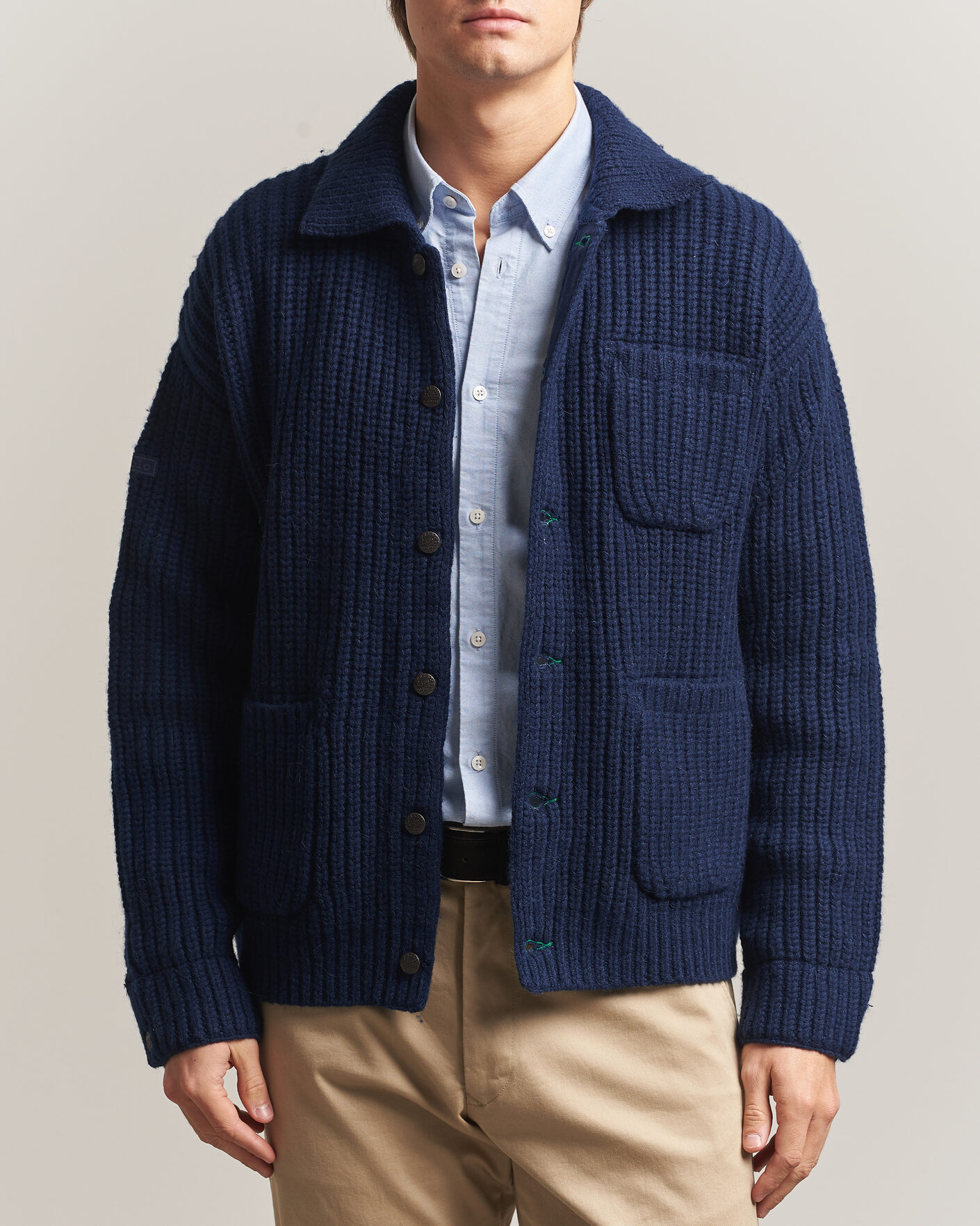 Hombres | Jerséis y prendas de punto | Polo Ralph Lauren | Wool Blend Button Cardigan Blue Stonecrop