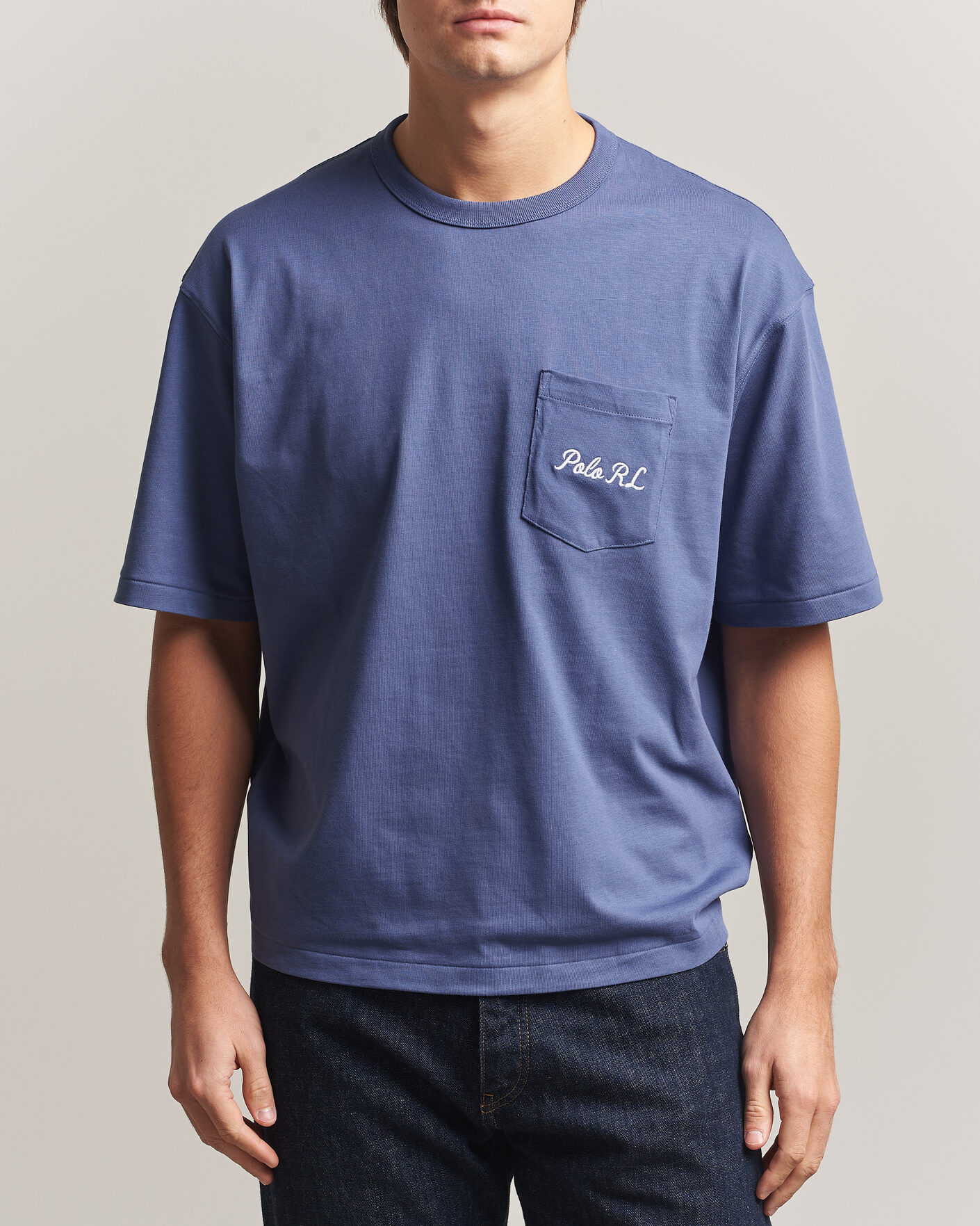 Hombres | Camisetas | Polo Ralph Lauren | Back Print Bear Pocket Tee Classic Blue