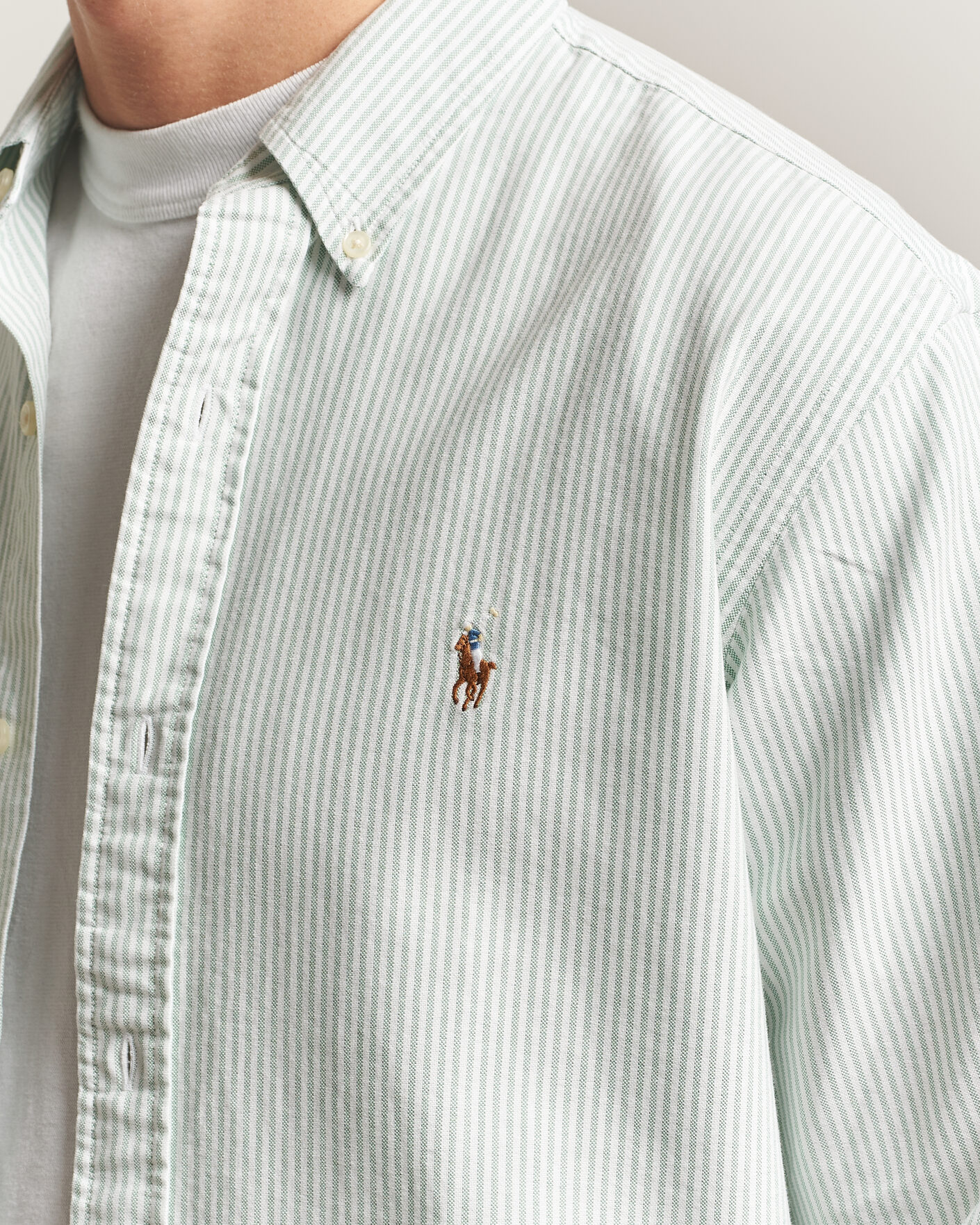 Hombres | Camisas | Polo Ralph Lauren | Custom Slim Fit Oxford Shirt Pistachio/White