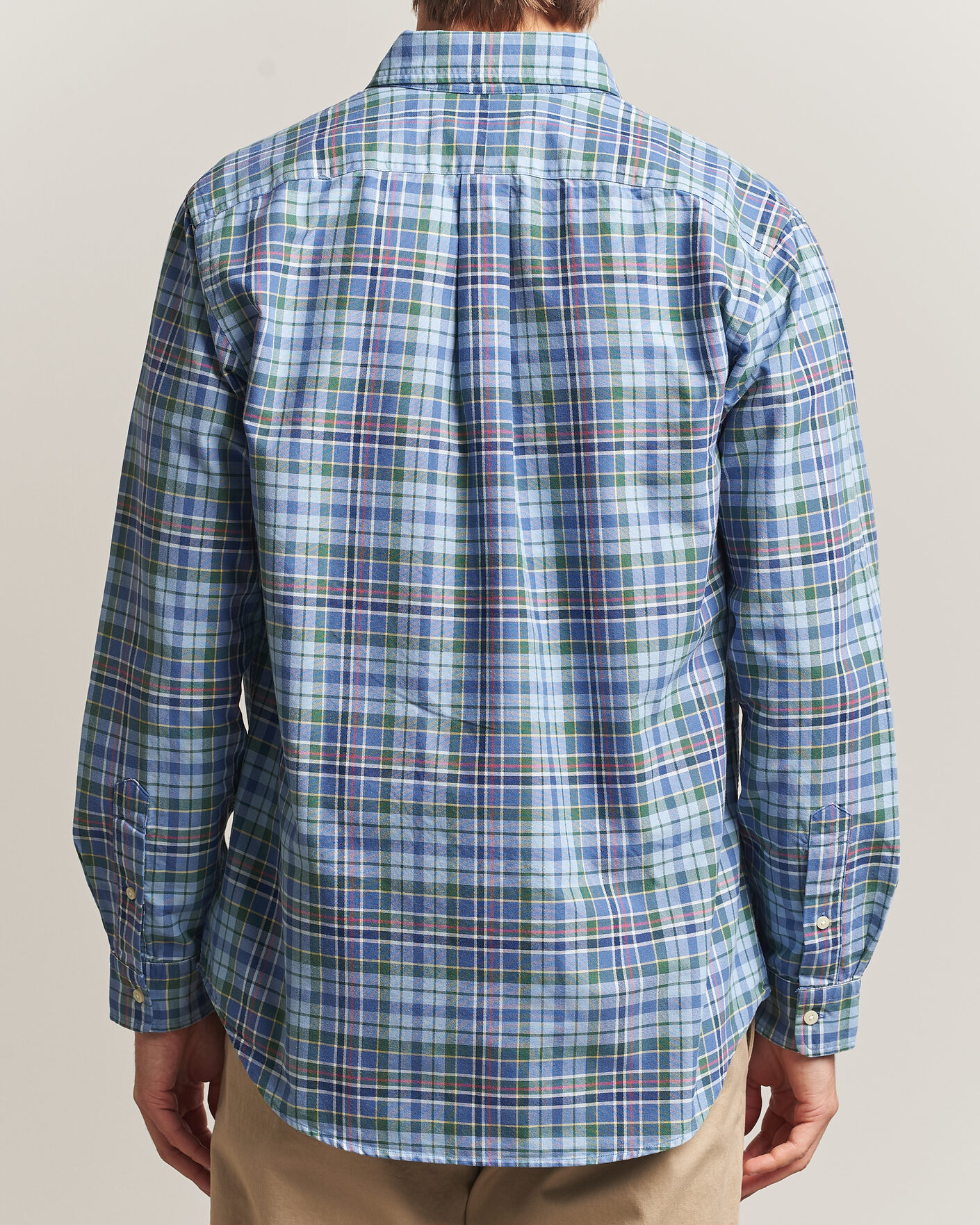 Hombres | Camisas | Polo Ralph Lauren | Custom Slim Fit Check Oxford Shirt Blue Dusty/Green