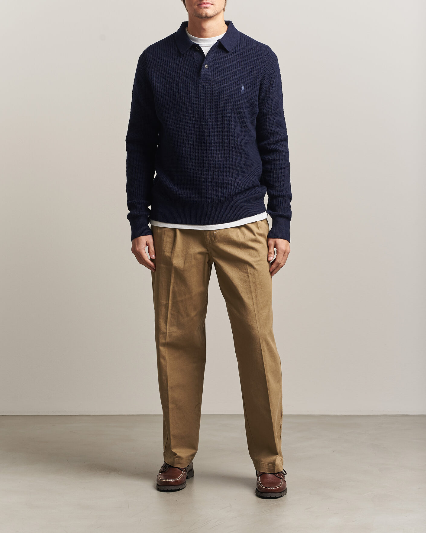 Hombres | Jerséis y prendas de punto | Polo Ralph Lauren | Wool/Cotton Knitted Polo Hunter Navy