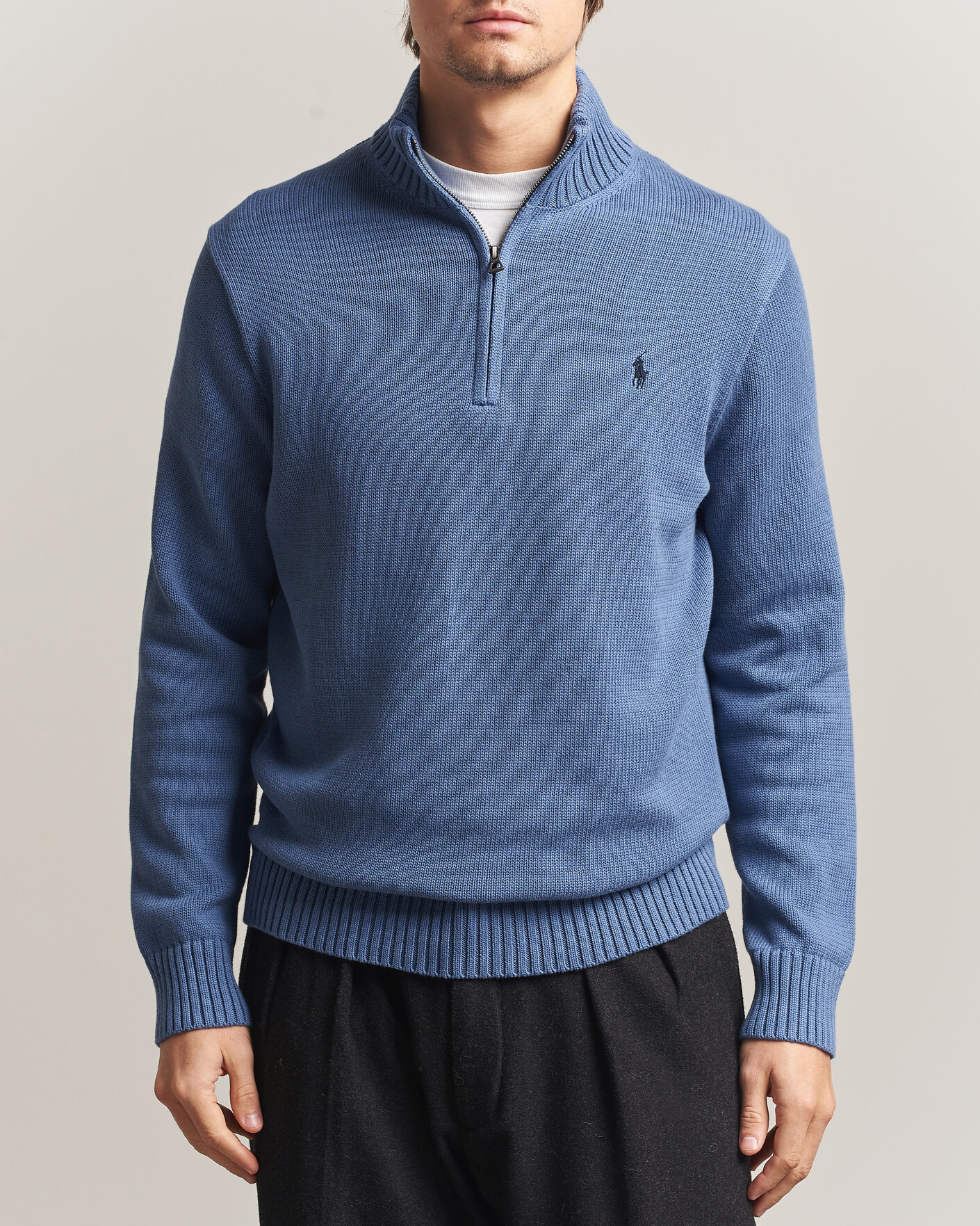Hombres | Jerséis y prendas de punto | Polo Ralph Lauren | Cotton Half Zip Carson Blue