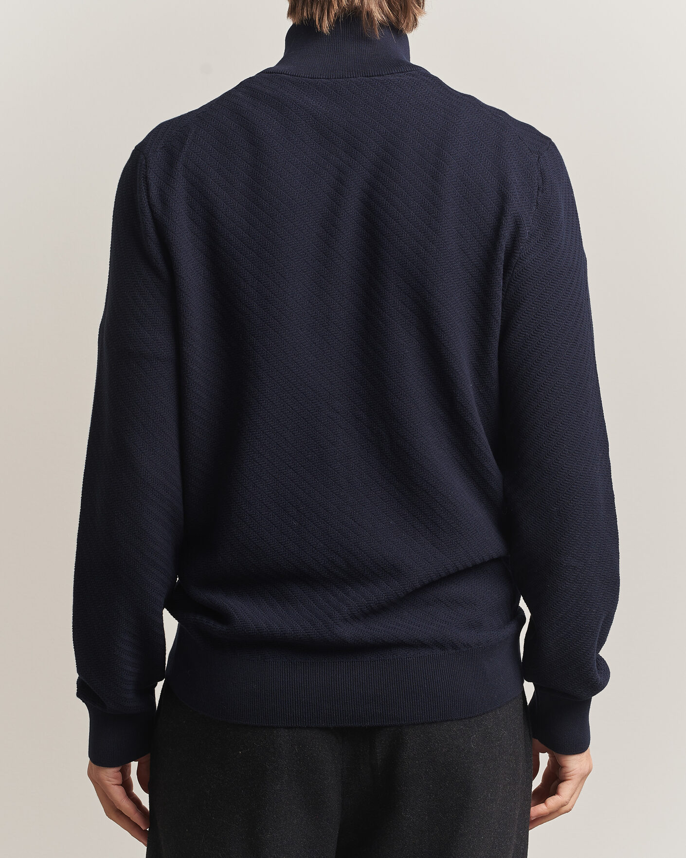 Hombres | Jerséis y prendas de punto | BOSS BLACK | Loretti Cotton Knitted Full Zip Dark Blue