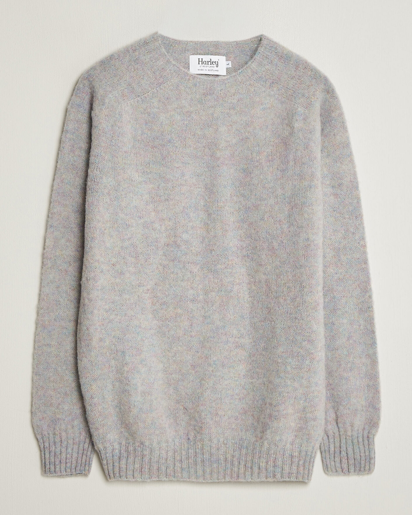Hombres | Jerséis y prendas de punto | Harley Of Scotland | Brushed Supersoft Lambswool Crewneck Aurora