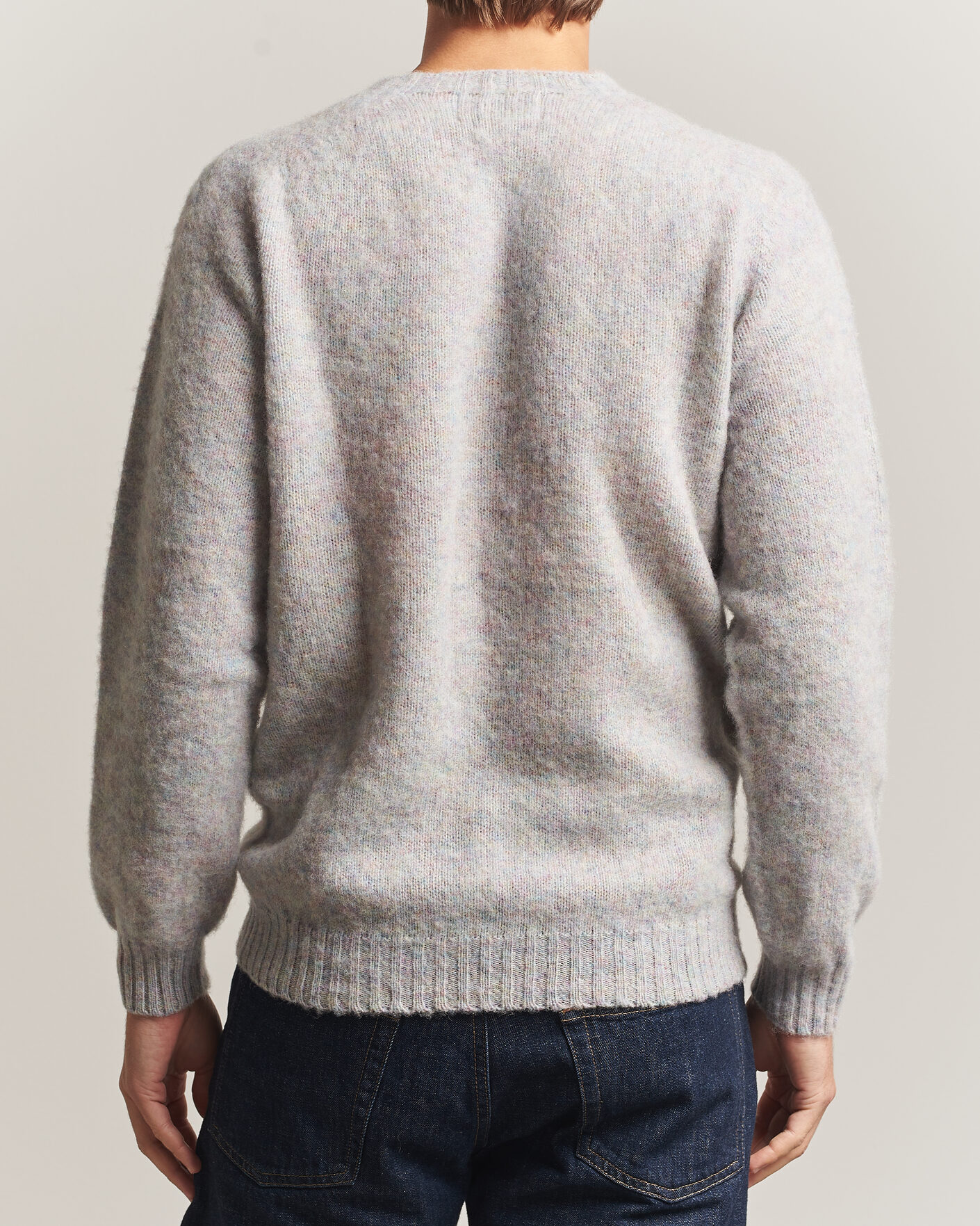 Hombres | Jerséis y prendas de punto | Harley Of Scotland | Brushed Supersoft Lambswool Crewneck Aurora