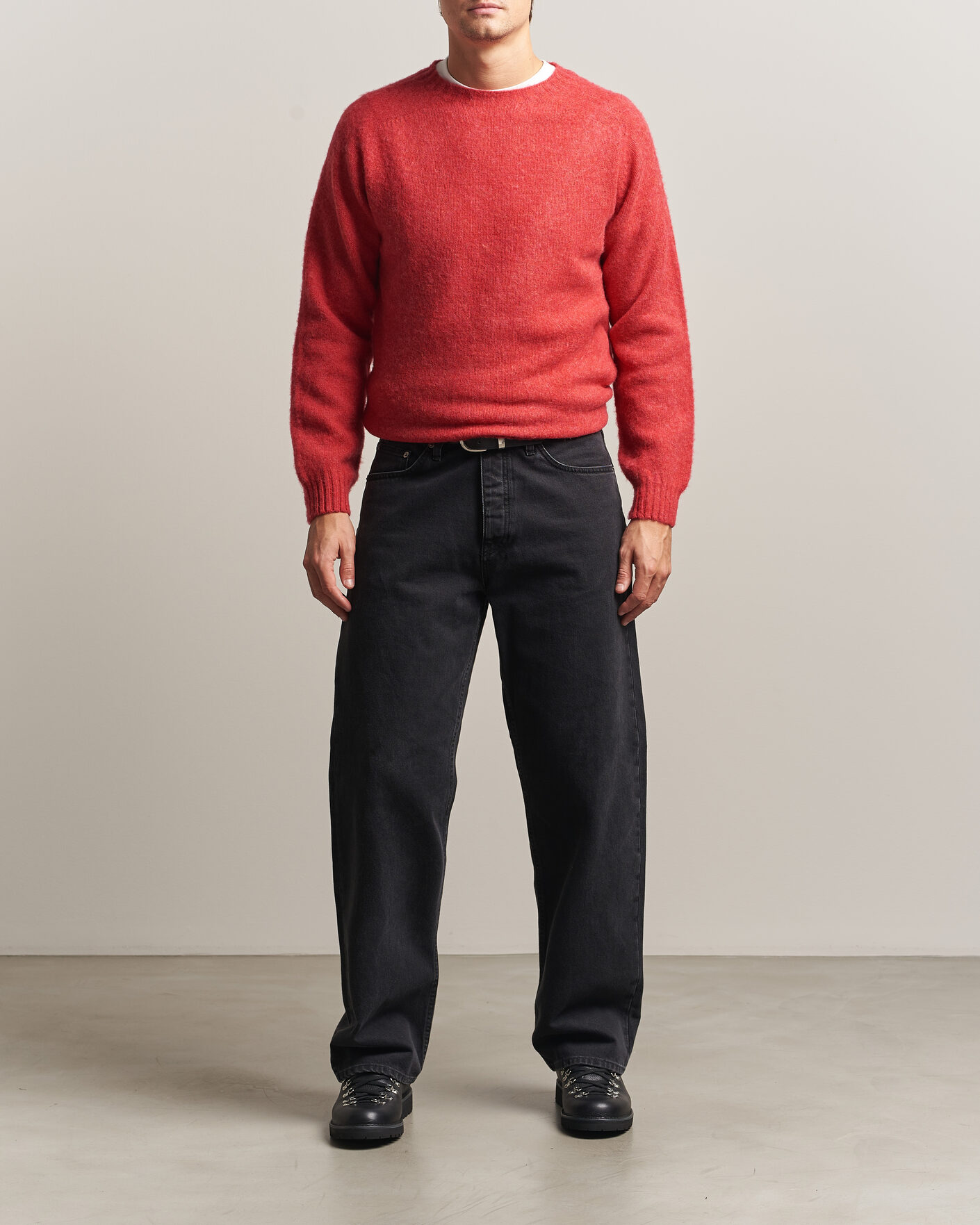 Hombres | Jerséis y prendas de punto | Harley Of Scotland | Brushed Supersoft Lambswool Crewneck Damask